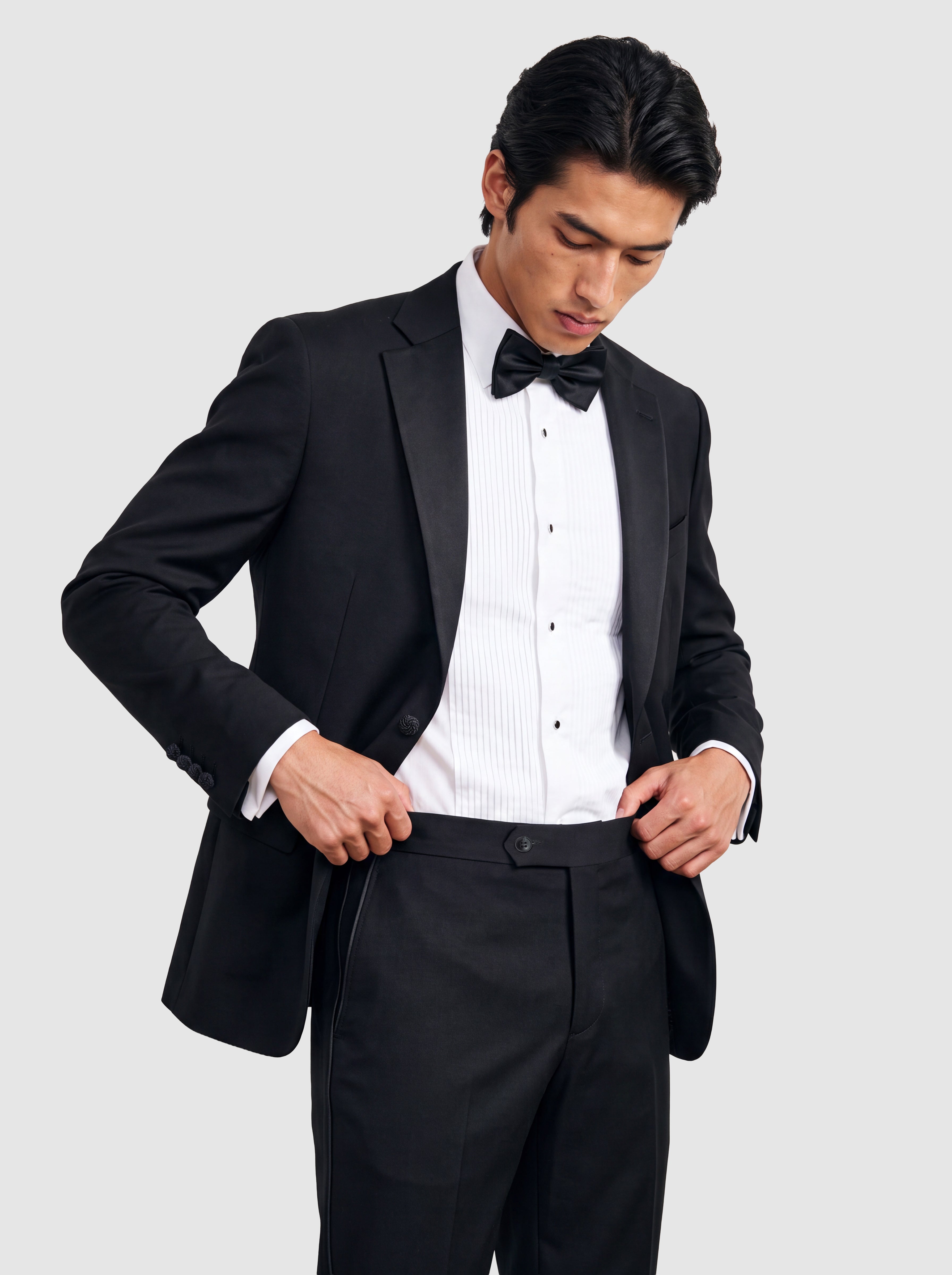 Signature Wool Blend Tuxedo with Stretch Waistband Pants