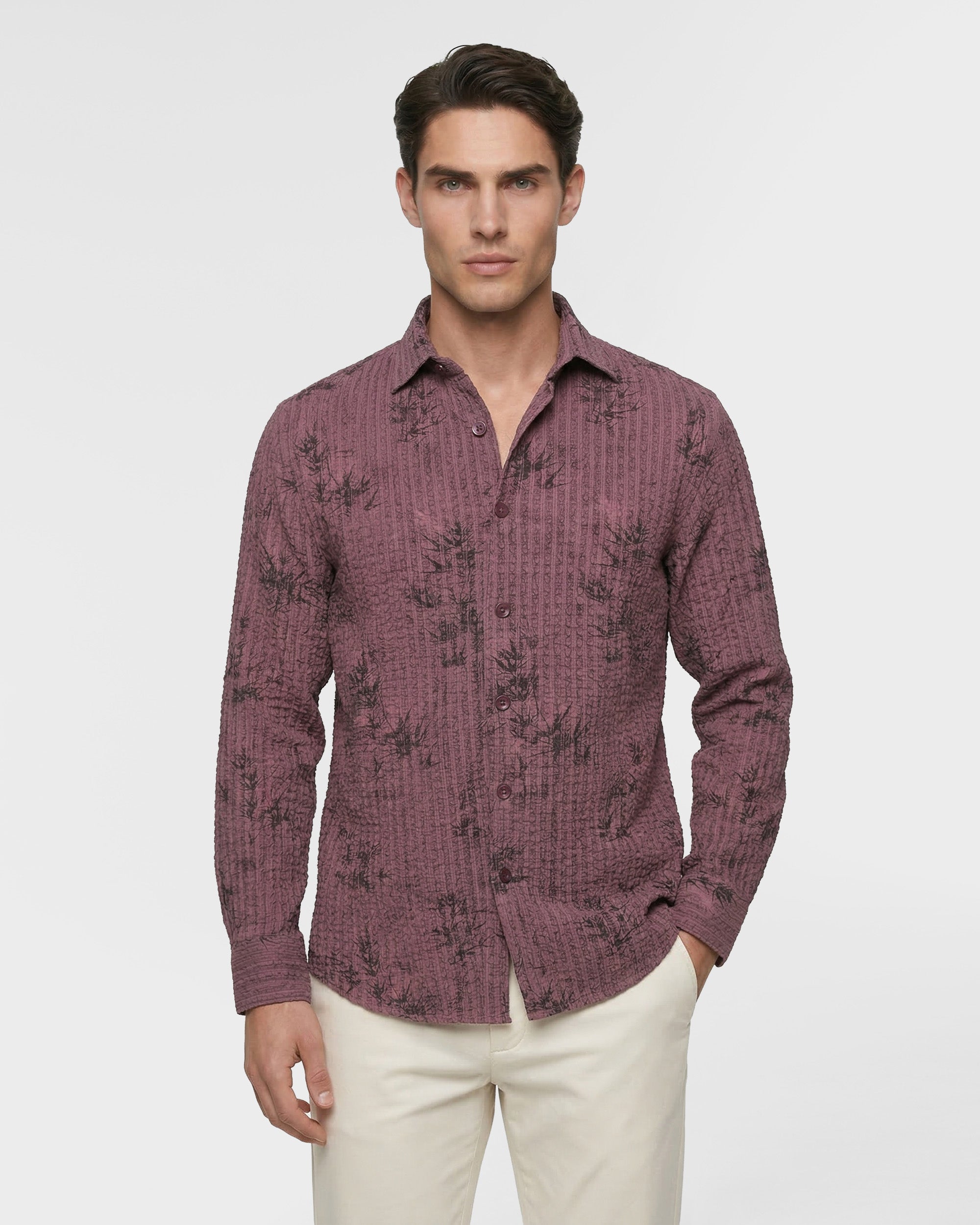 Seersucker Floral Shirt