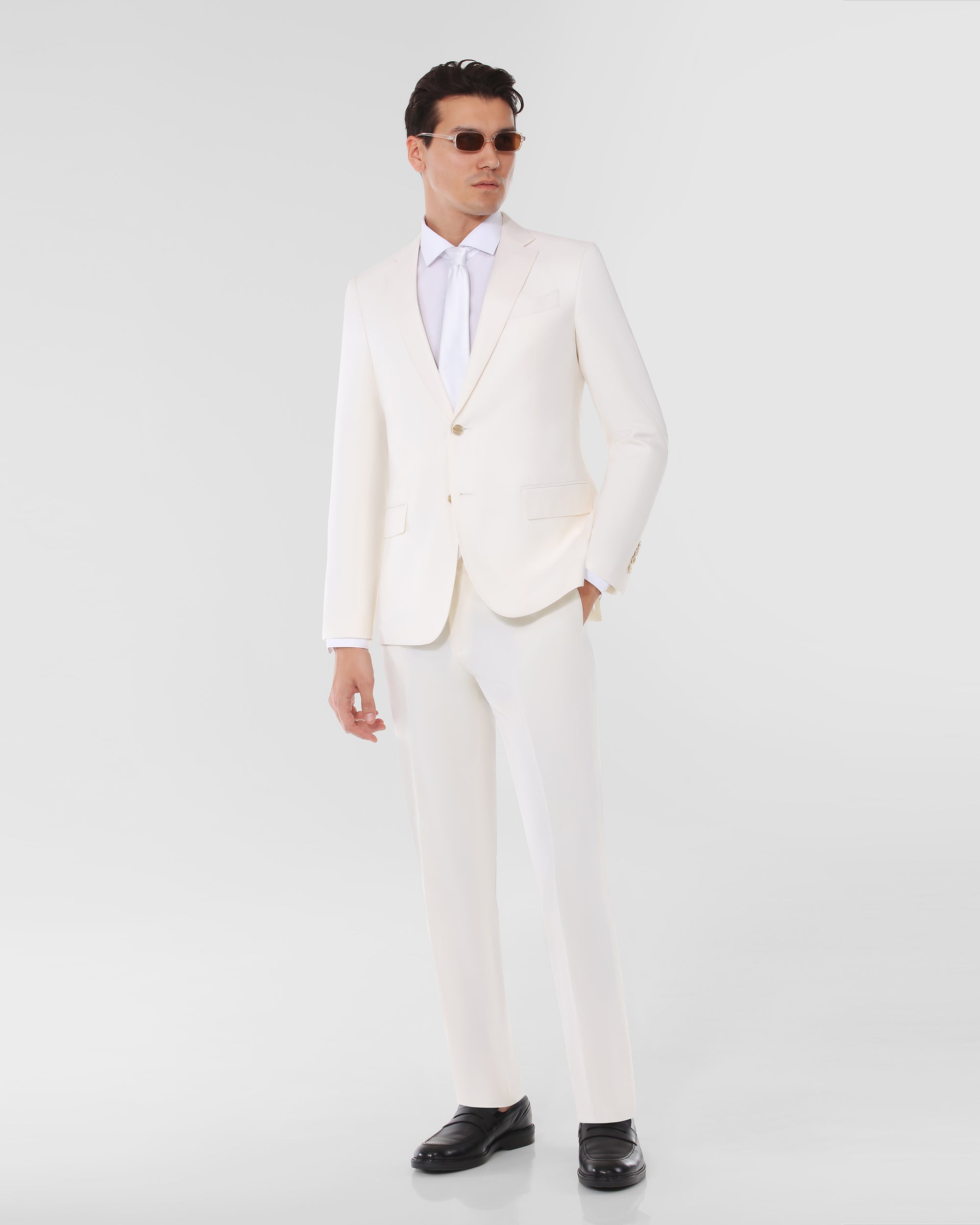 Ivory and white suits for men