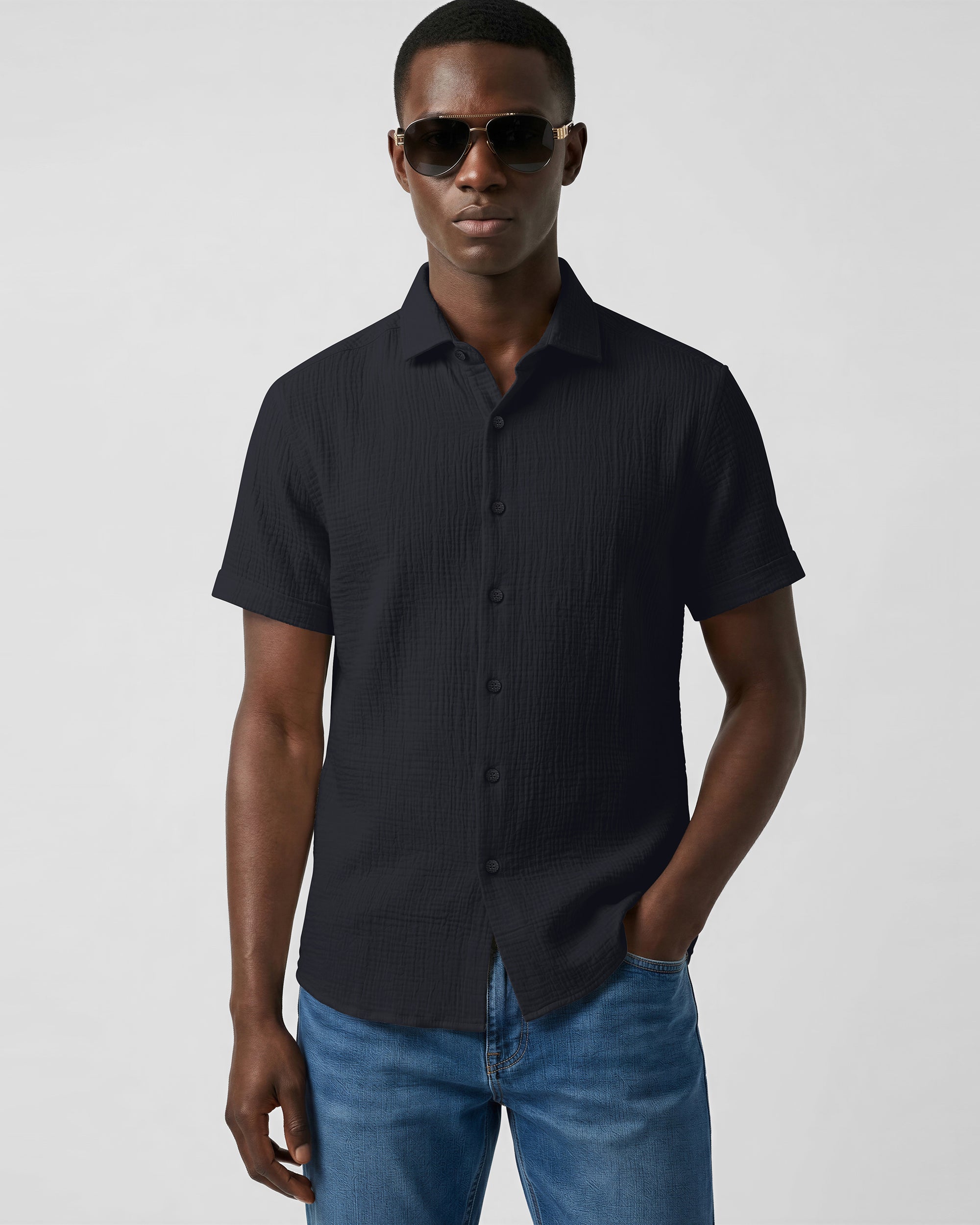 Breathable Gauze Cotton Casual Shirt