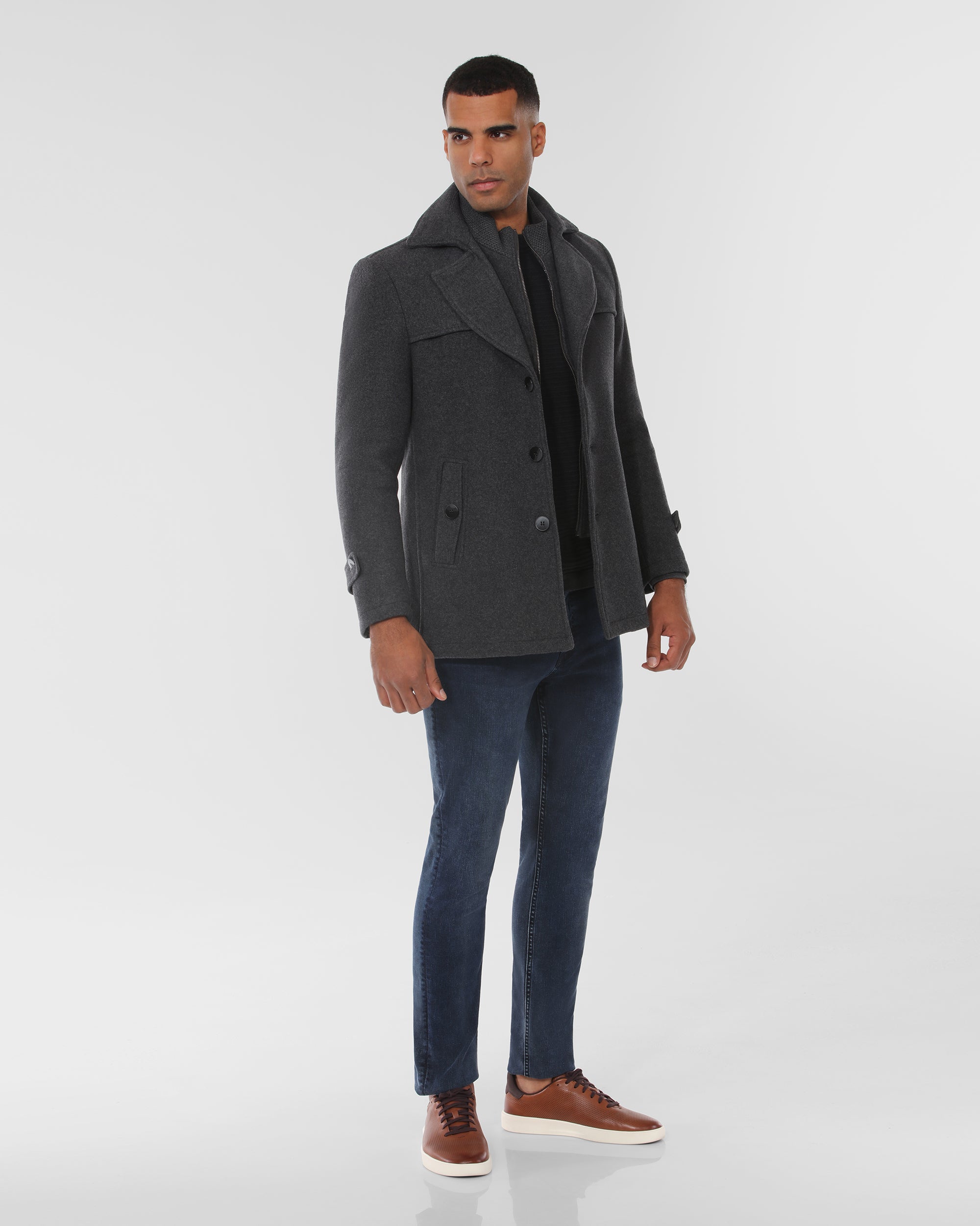 Modern Wool Blend Tailored Overcoat