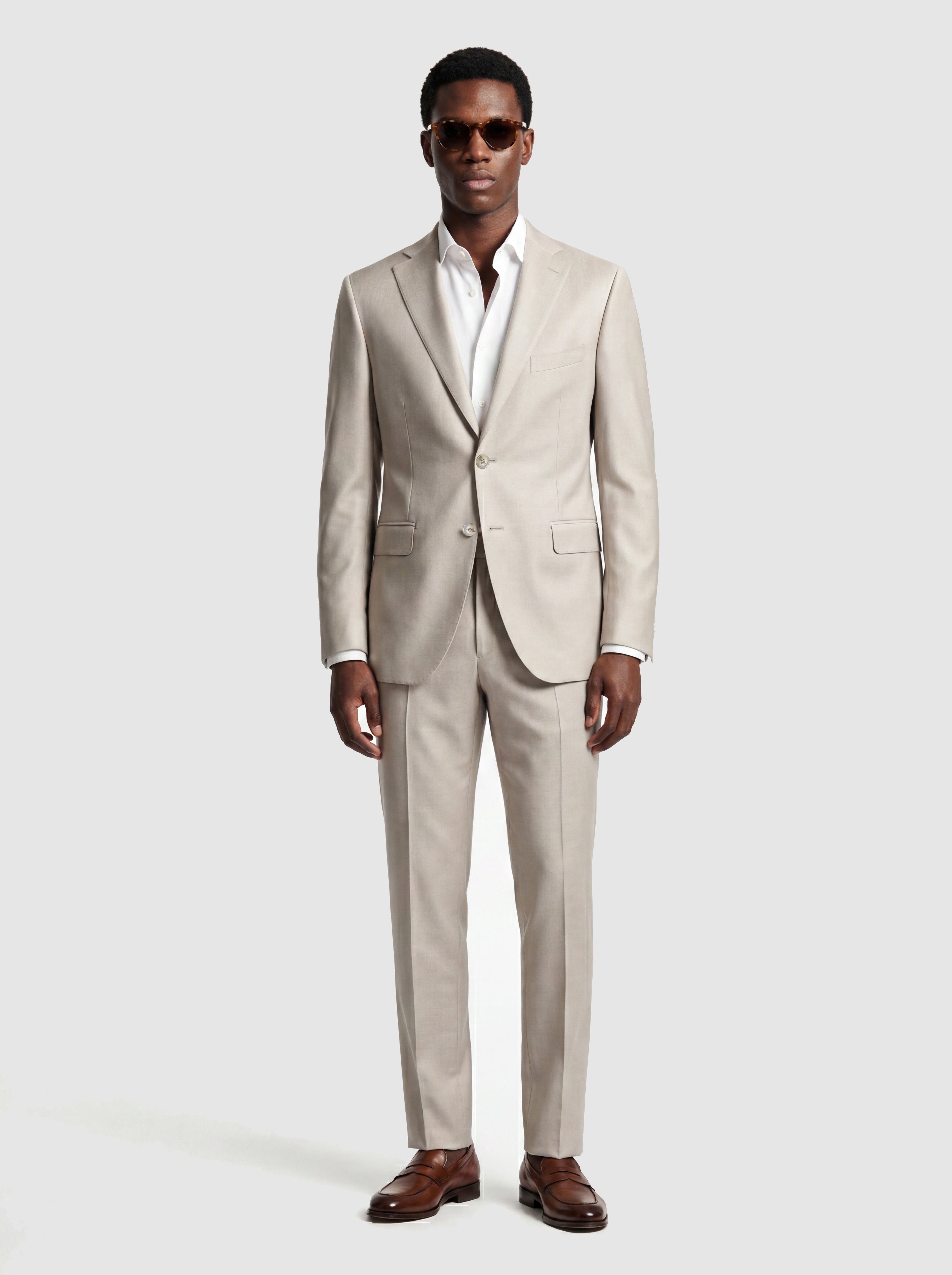 Sharkskin Modern Fit Wool Cashmere Suit