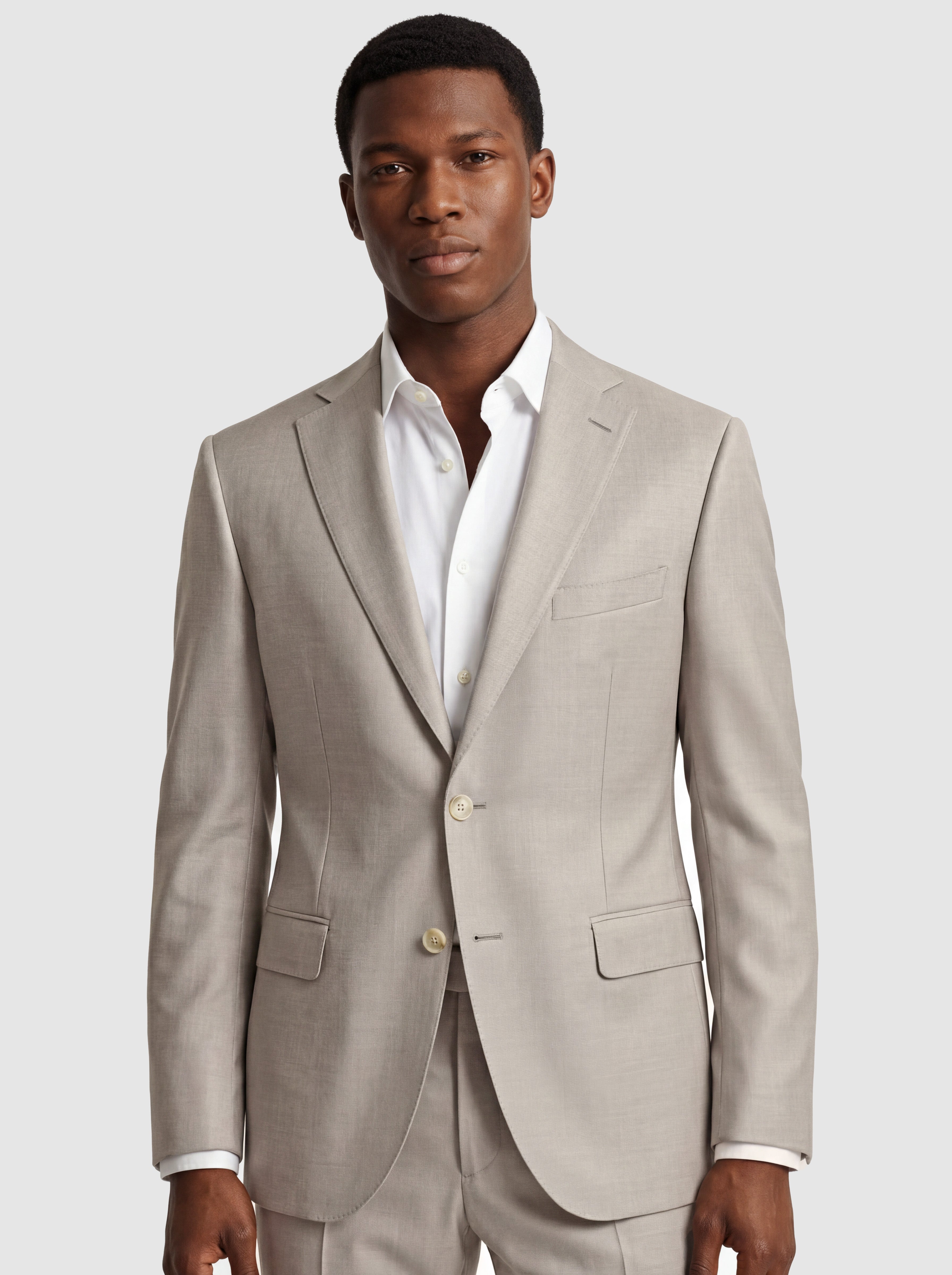 Sharkskin Modern Fit Wool Cashmere Suit