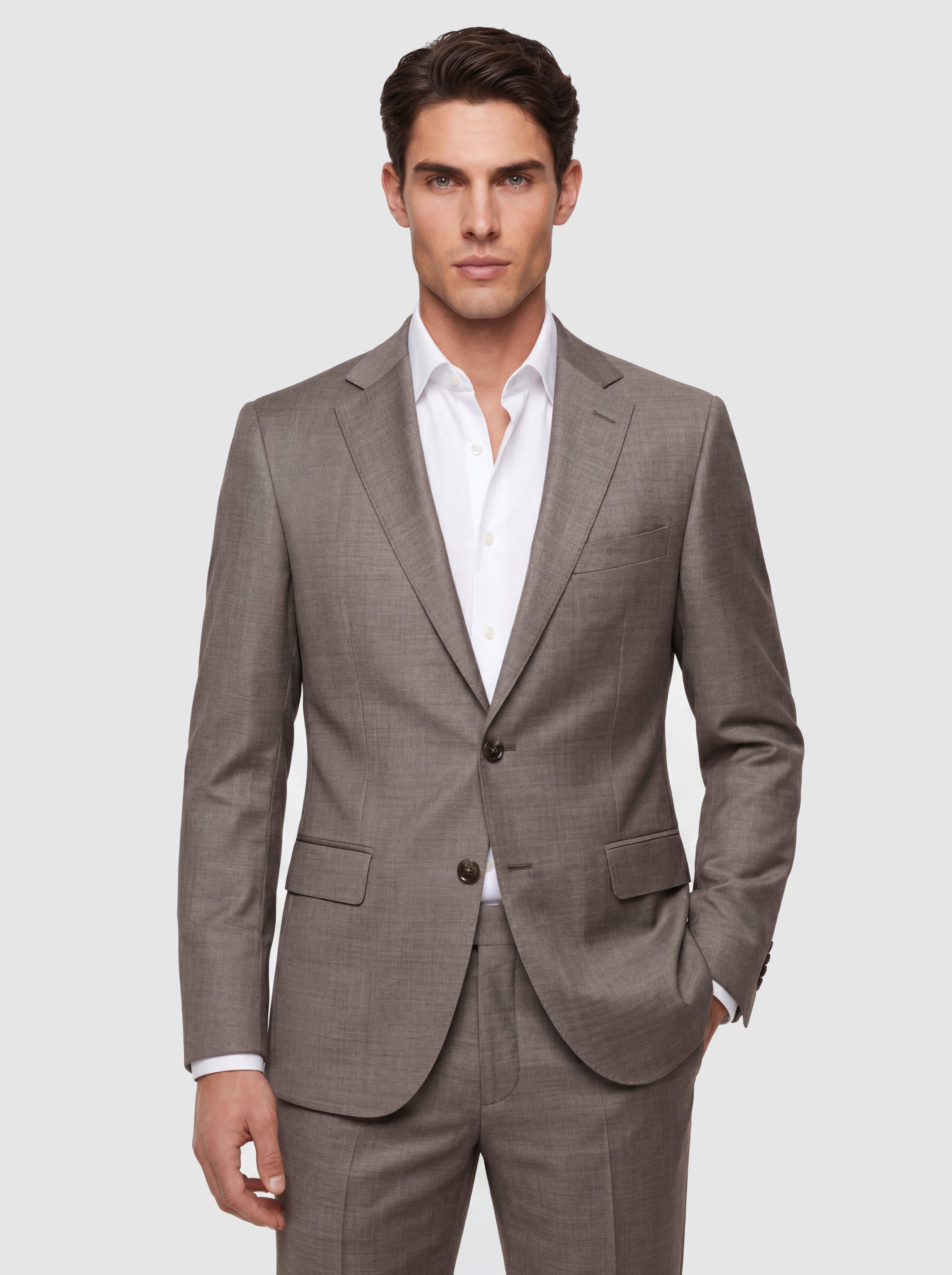 Sharkskin Modern Fit Wool Cashmere Suit