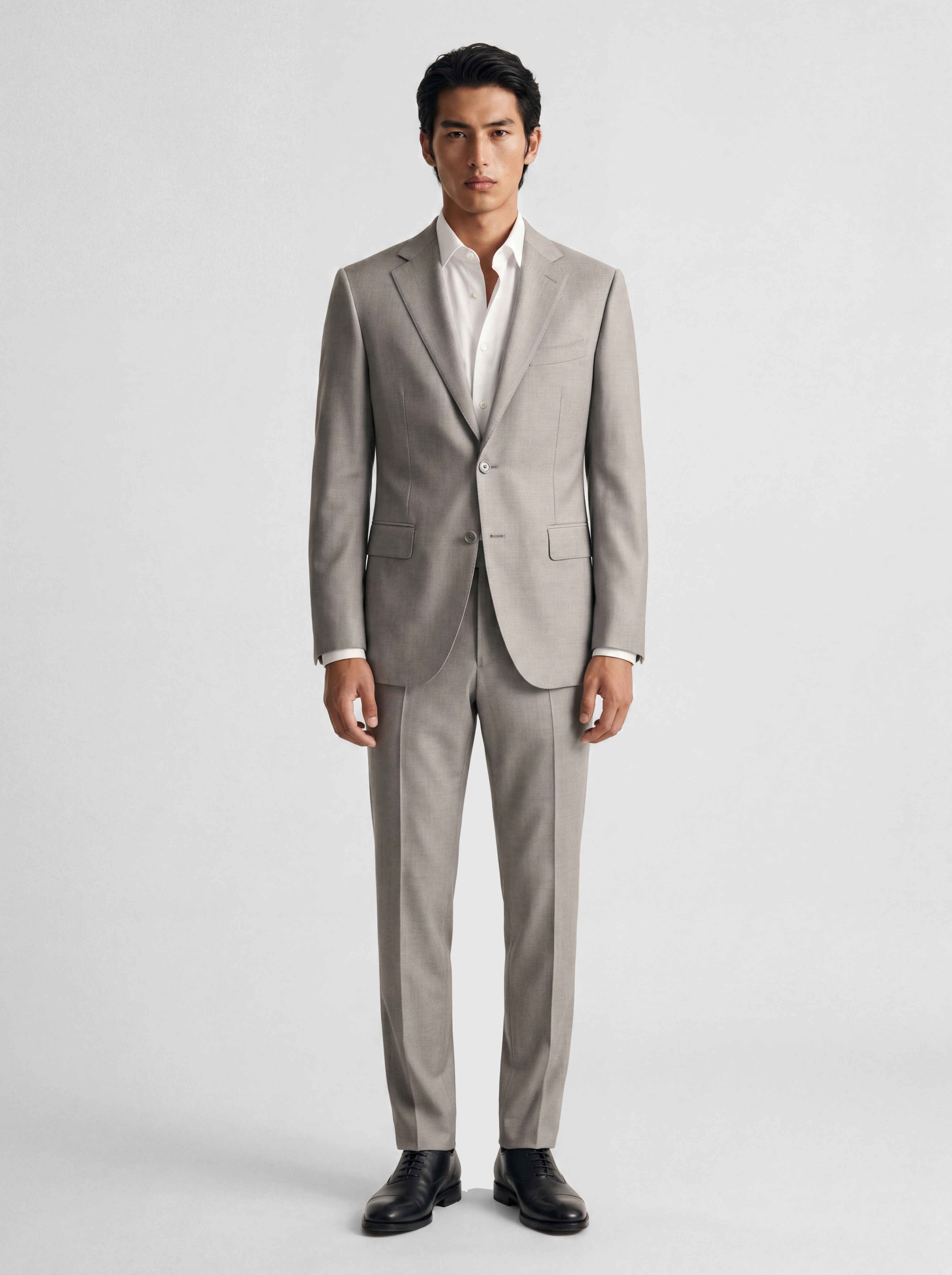 Fine Twill Wool Cashmere Suit Modern Fit Luxury Suit