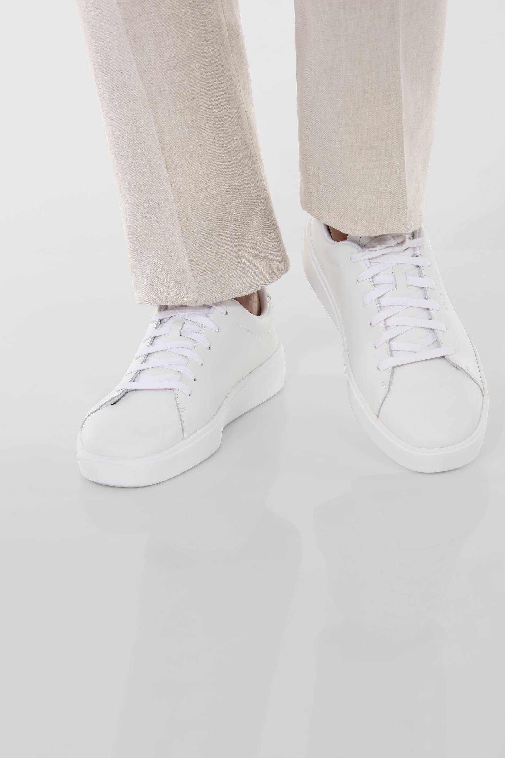 Classic Leather Lace-Up Sneakers