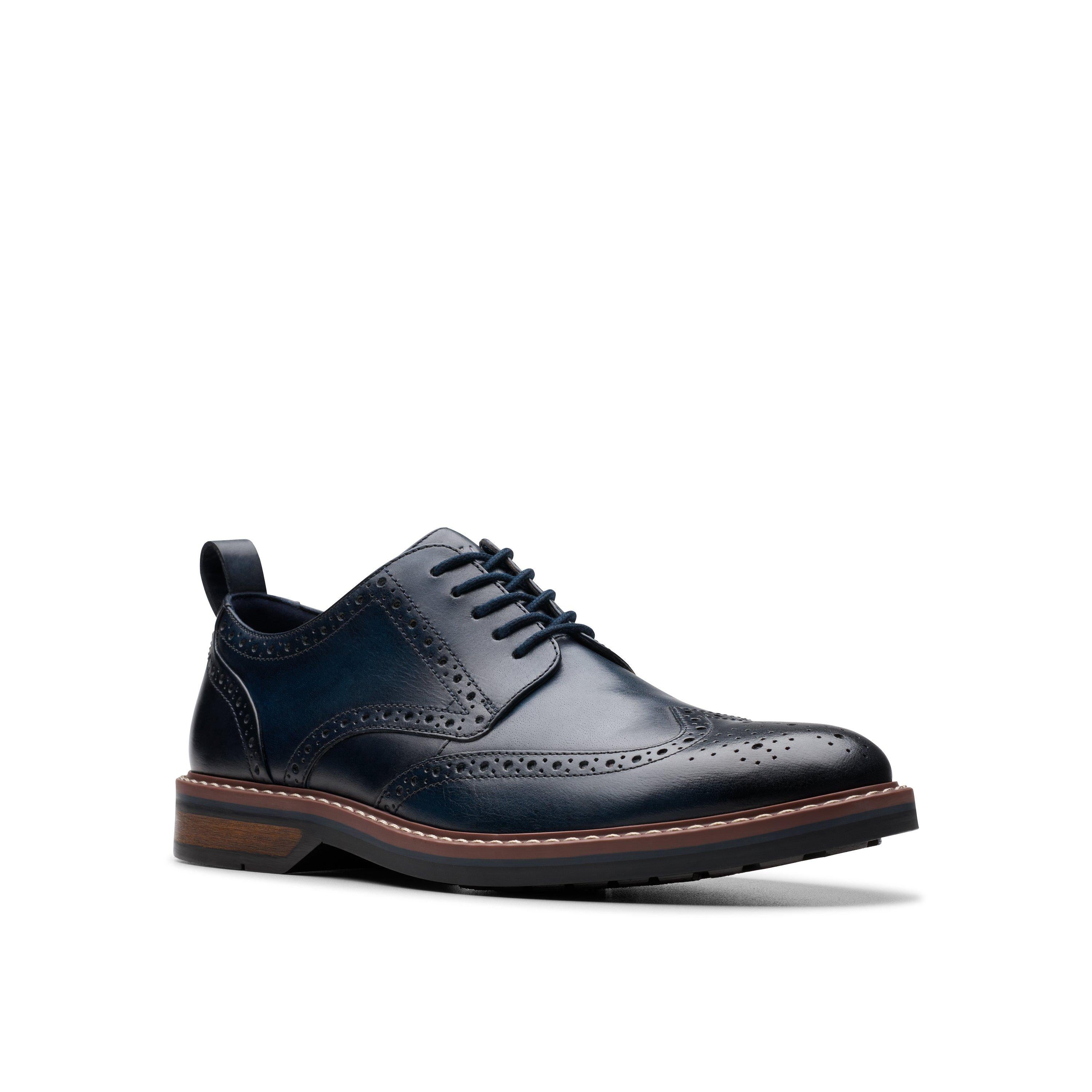 Contrast Stitch Welt Wingtip Brogue Leather Derby Shoe