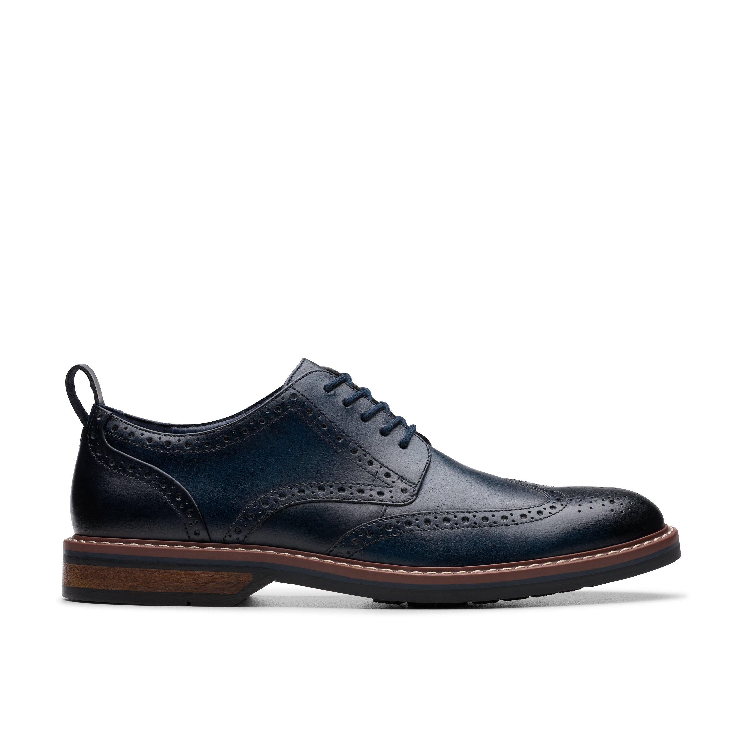 Contrast Stitch Welt Wingtip Brogue Leather Derby Shoe