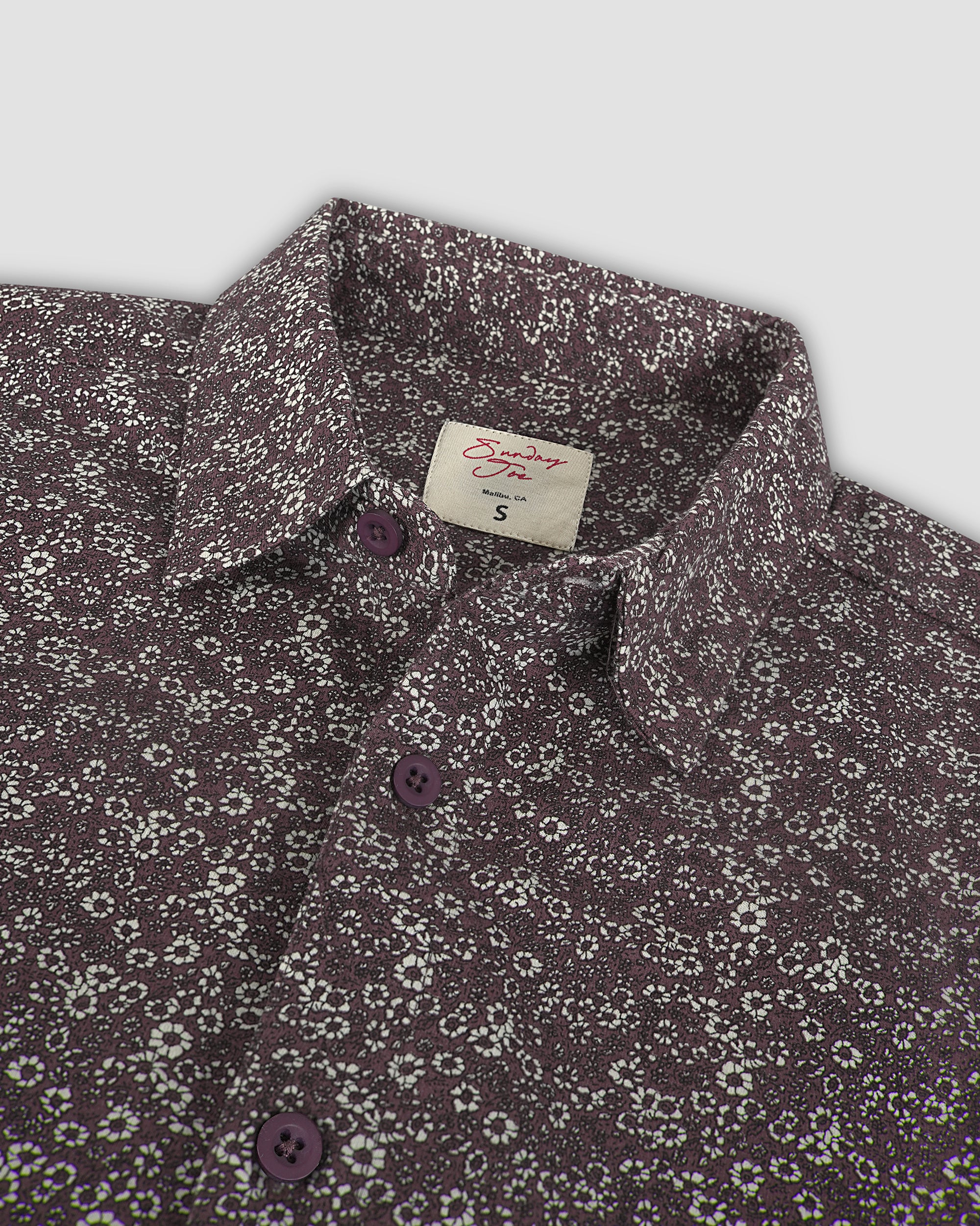 Micro Floral Cotton Short Sleeve Button-Up Shirt