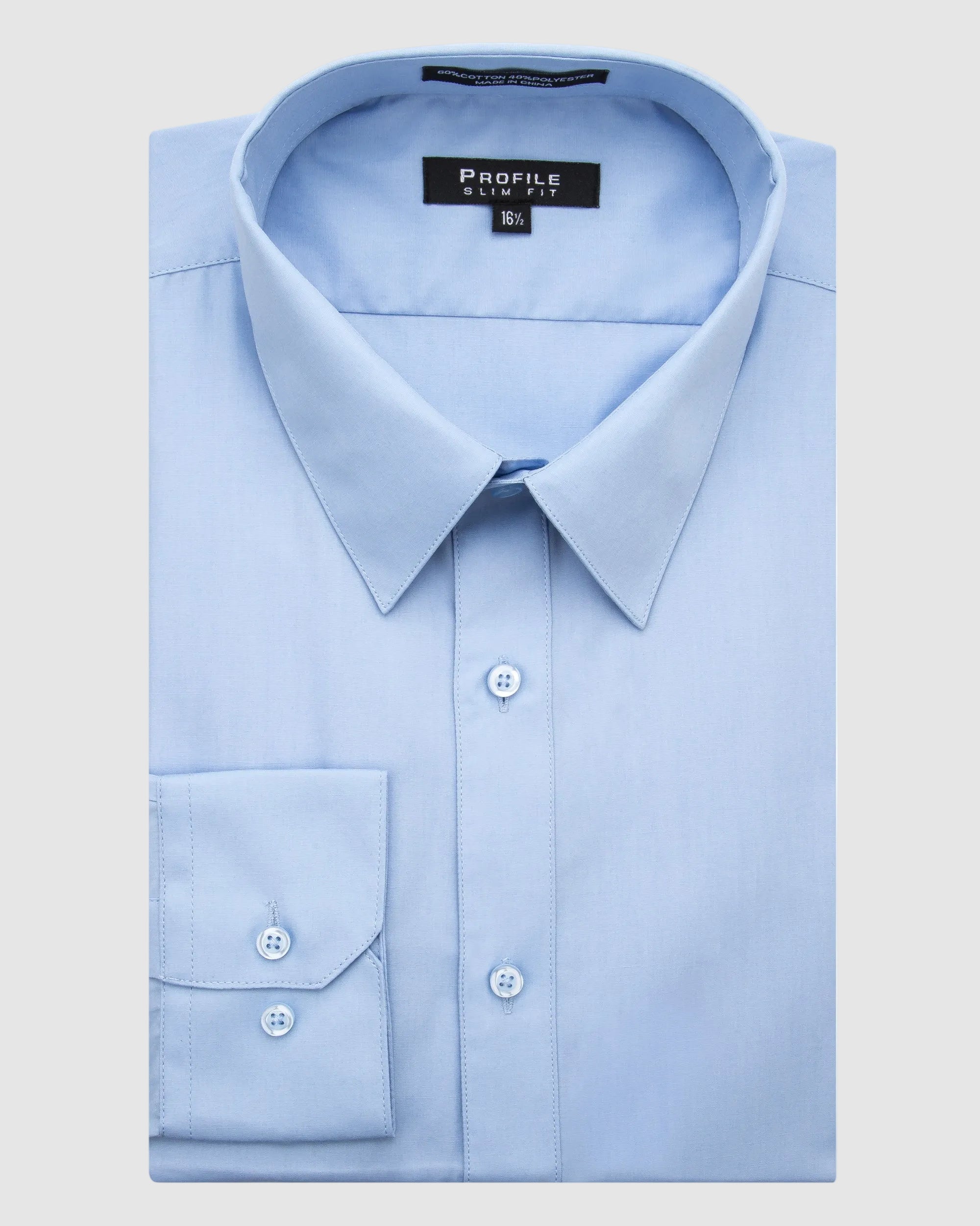 Cotton Blend Slim Fit Dress Shirt