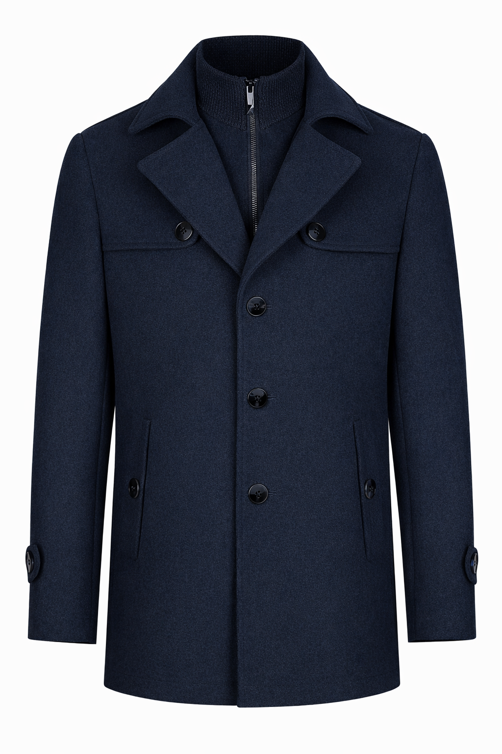 Modern Wool Blend Tailored Overcoat