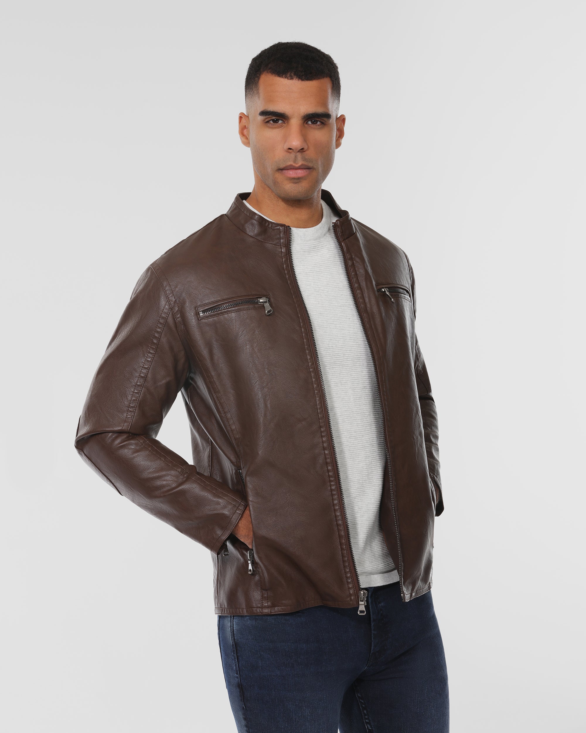 Faux Leather Biker Jacket