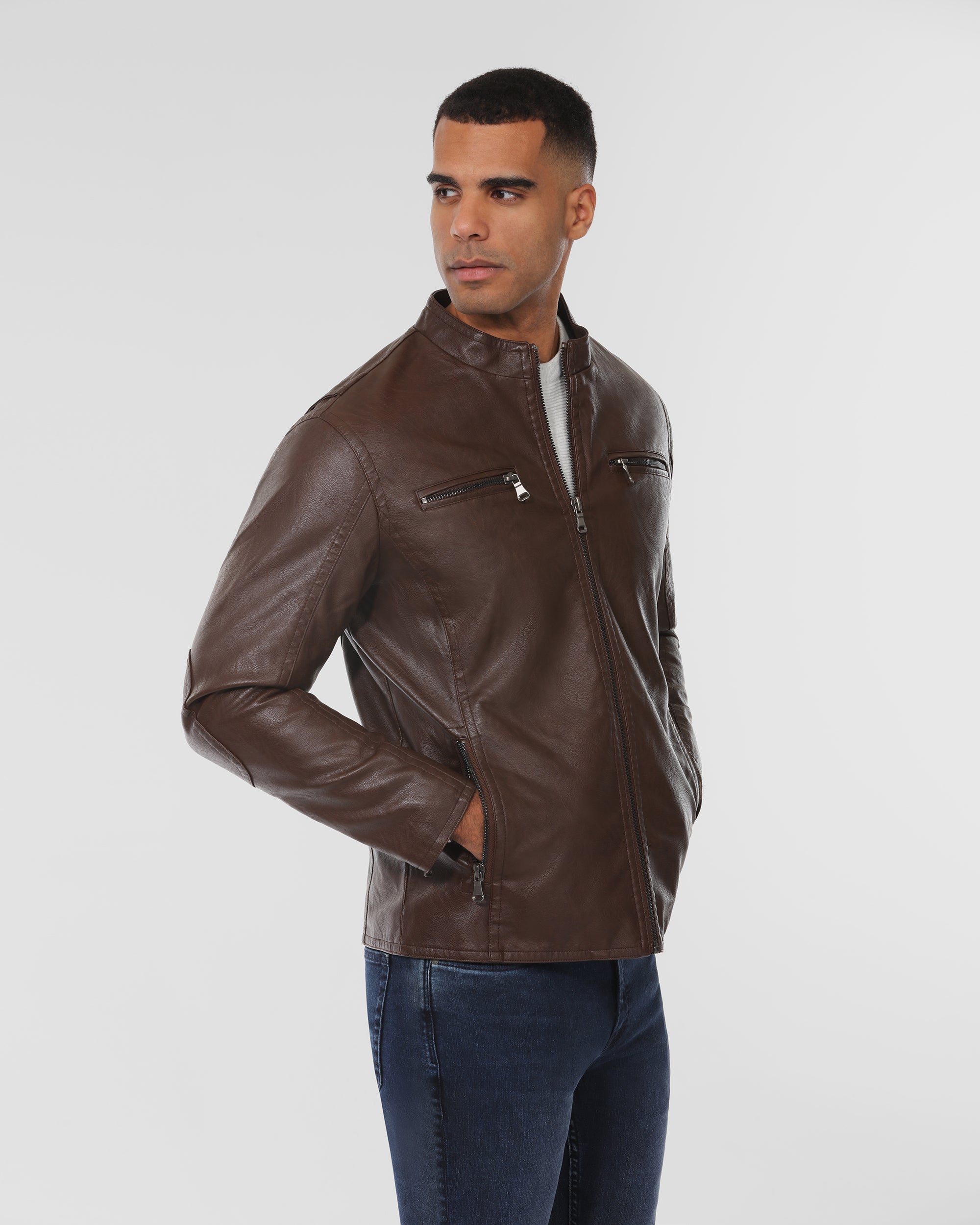 Faux Leather Biker Jacket