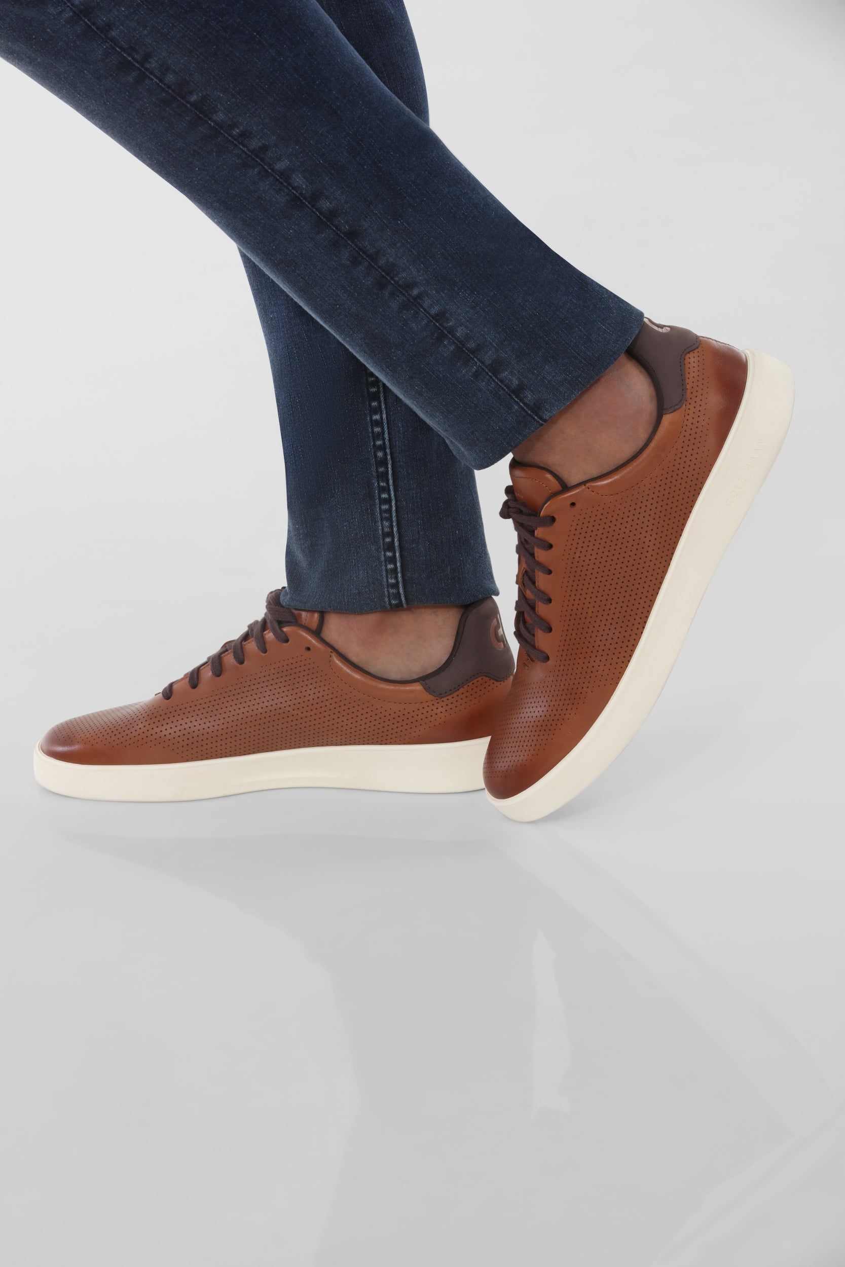 Perforated Leather Low-Top Sneaker