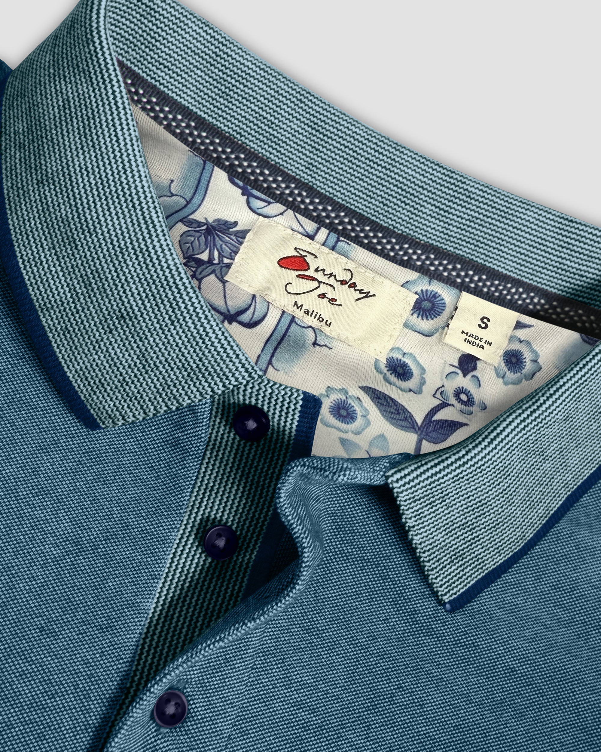 Textured Polo with Contrast Collar
