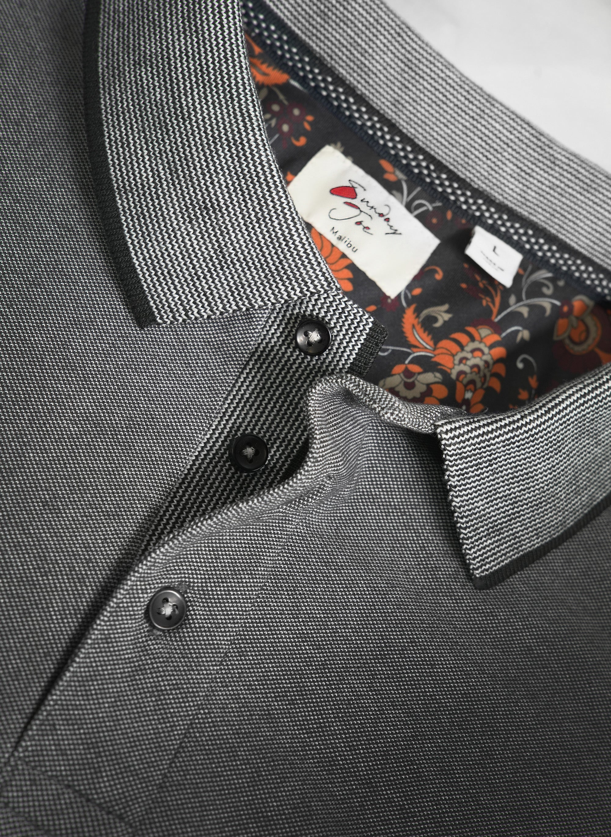 Textured Polo with Contrast Collar
