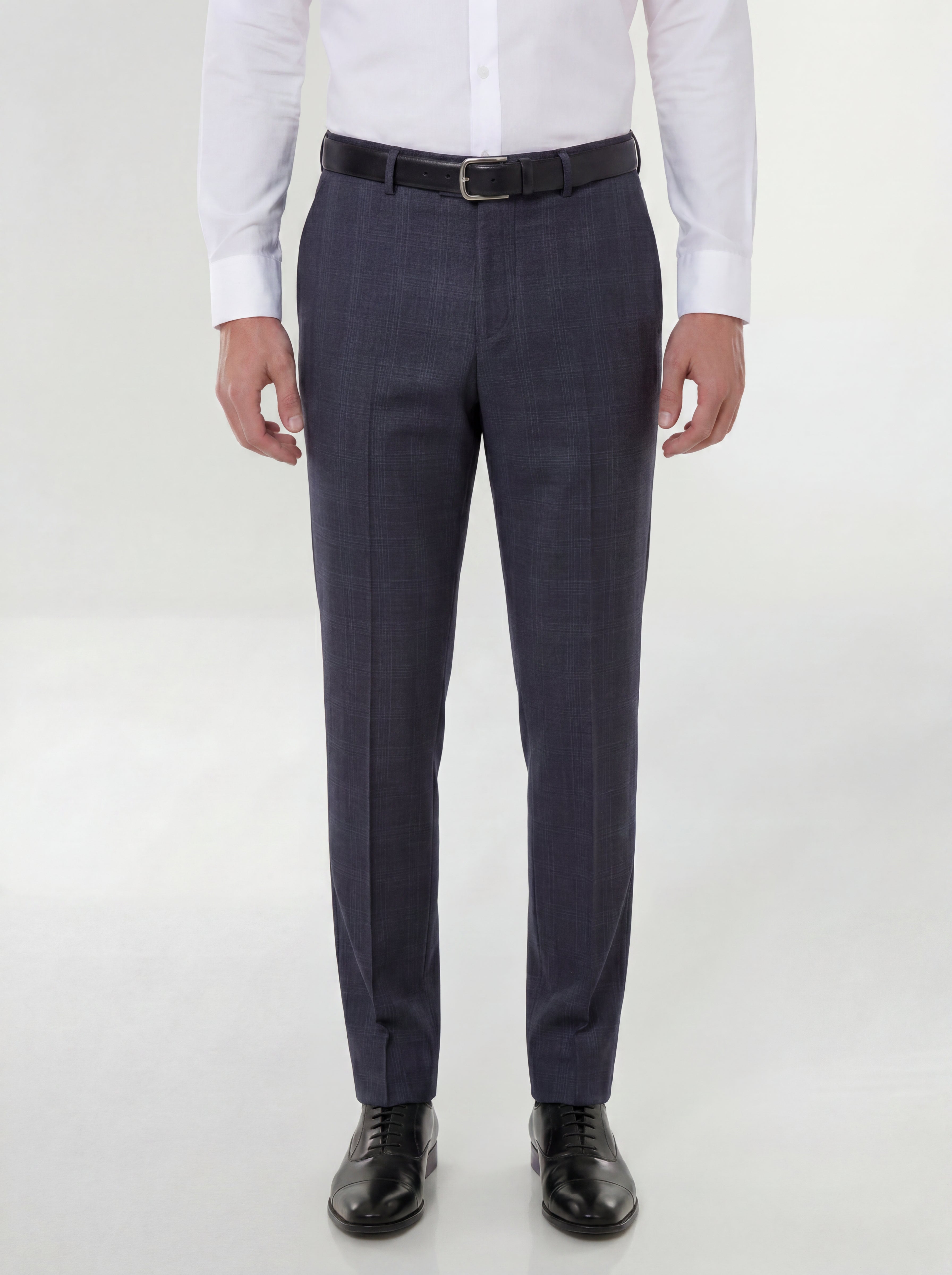 Checked Slim Fit Wool Blend Suit