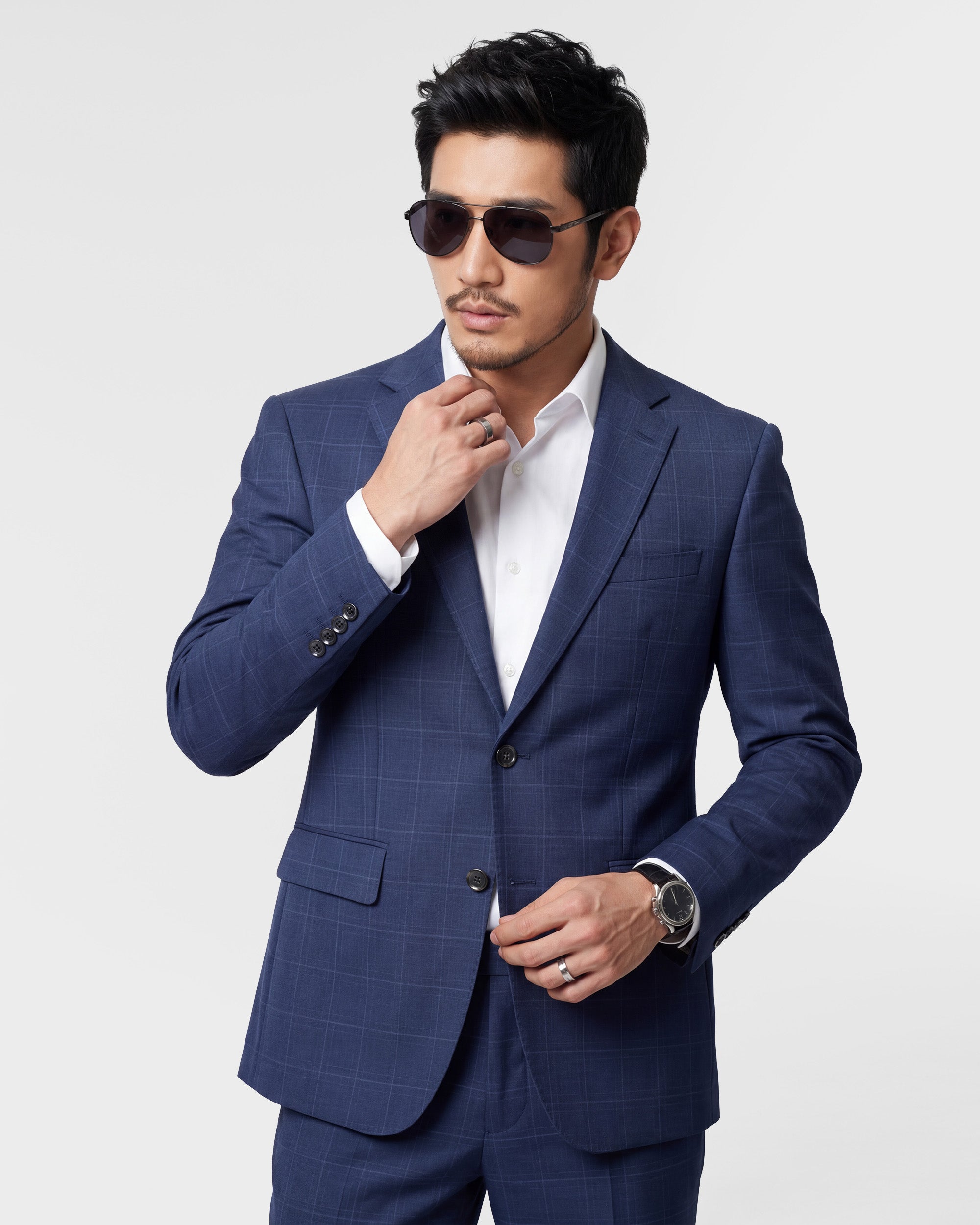 Plaid Extreme Slim Fit Wool Blend Suit