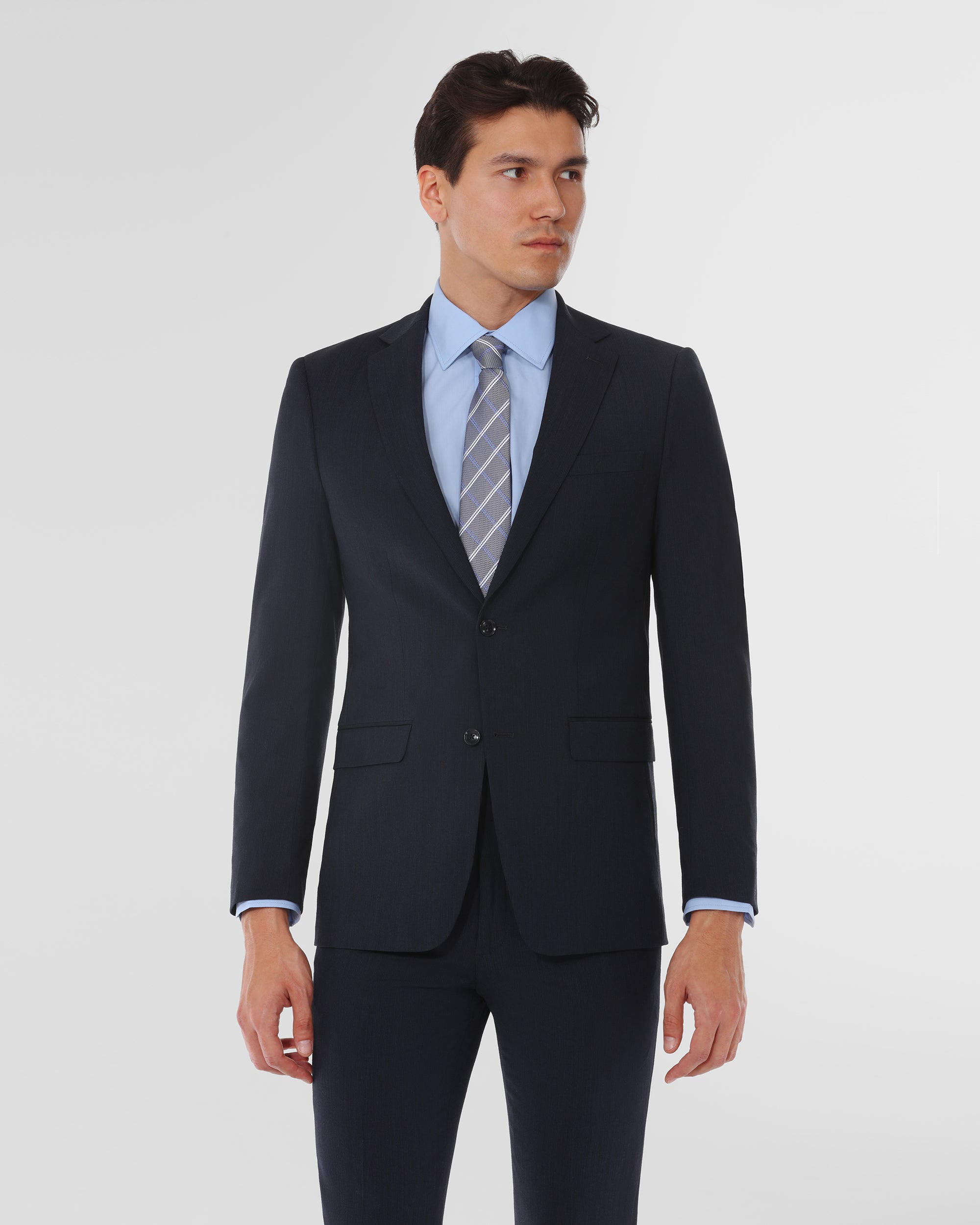 Mini Stripe Slim Fit Wool Blend Suit