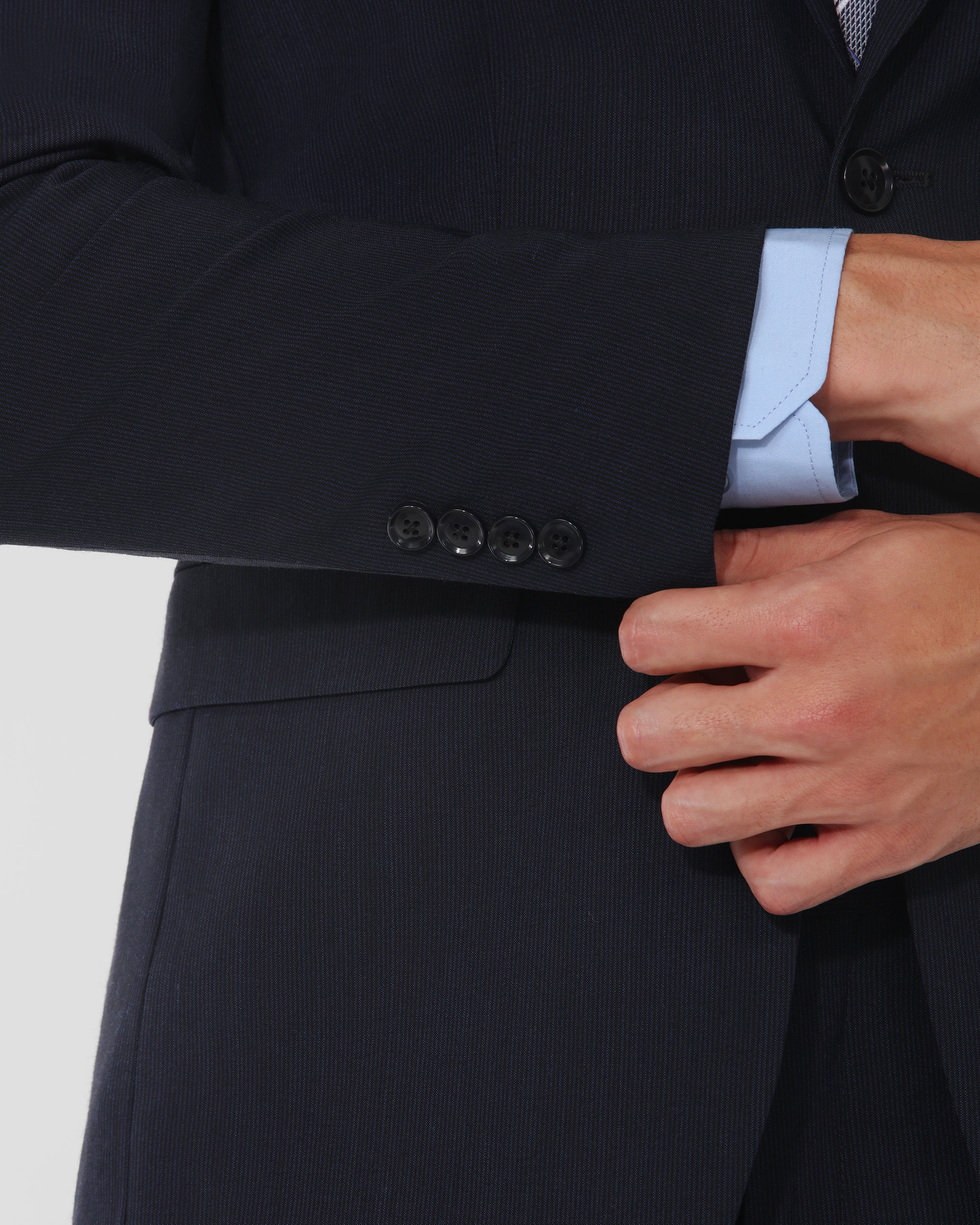 Mini Stripe Slim Fit Wool Blend Suit