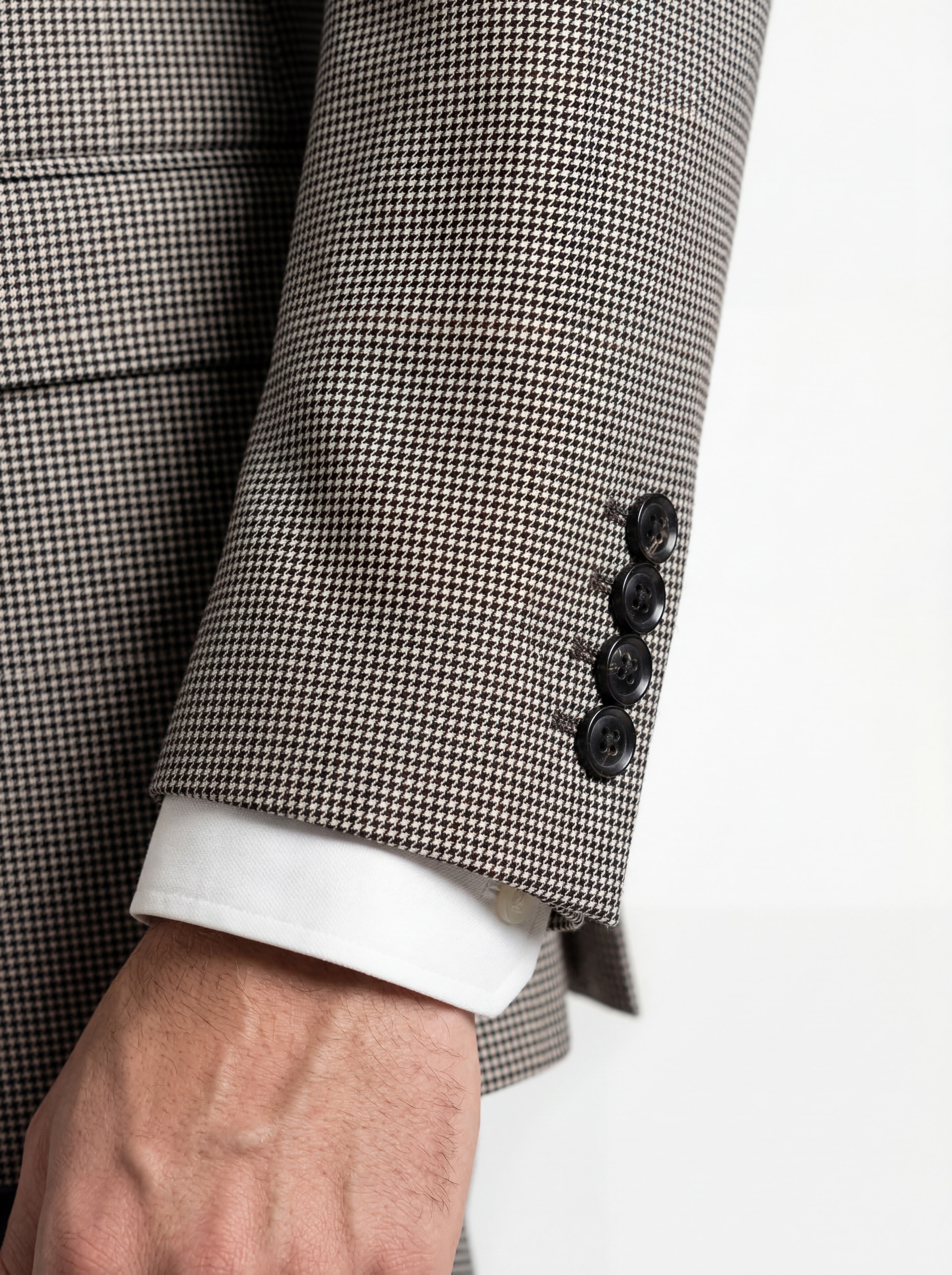 Mini Houndstooth Slim Fit Wool Blend Suit