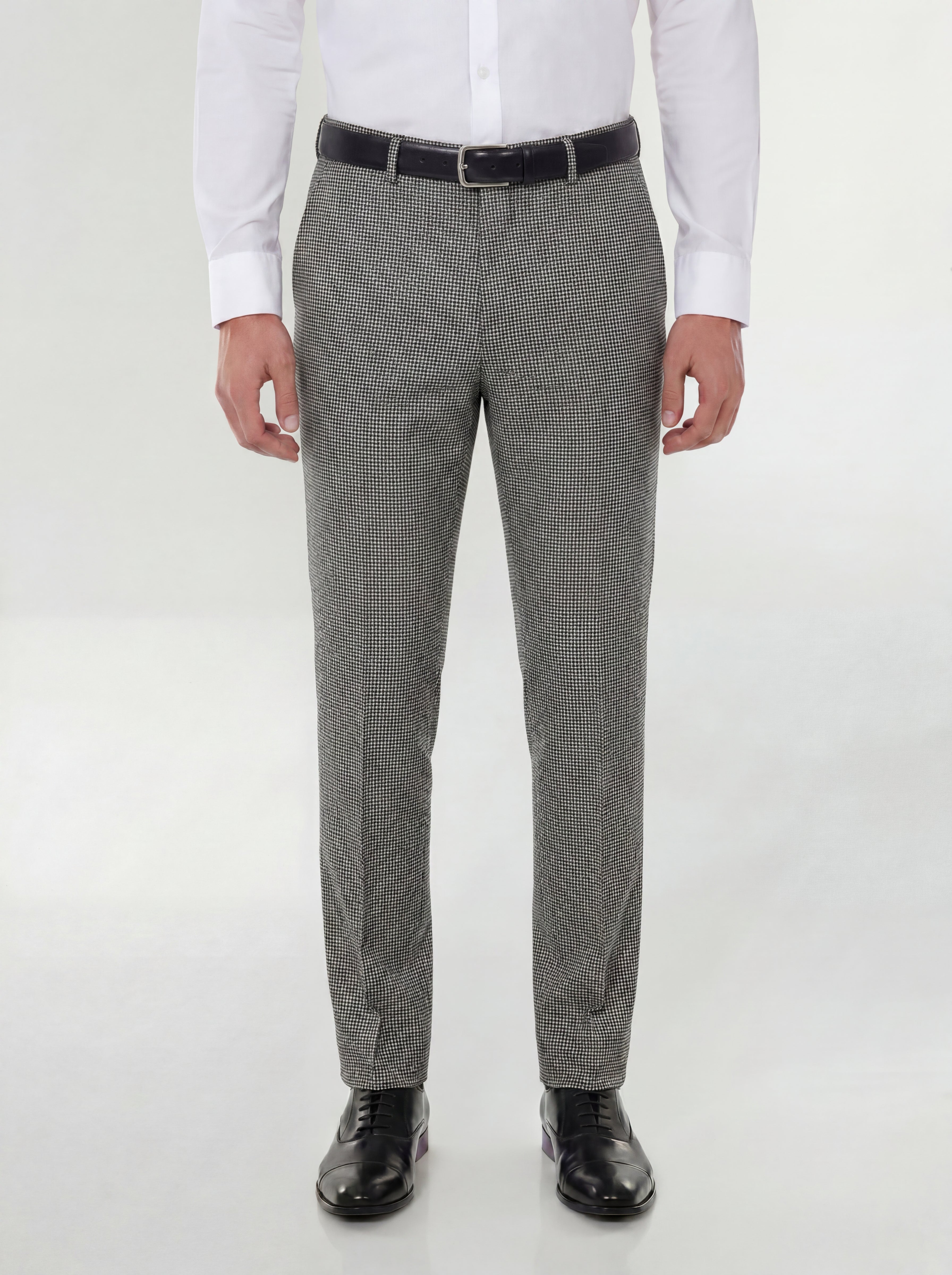 Mini Houndstooth Slim Fit Wool Blend Suit