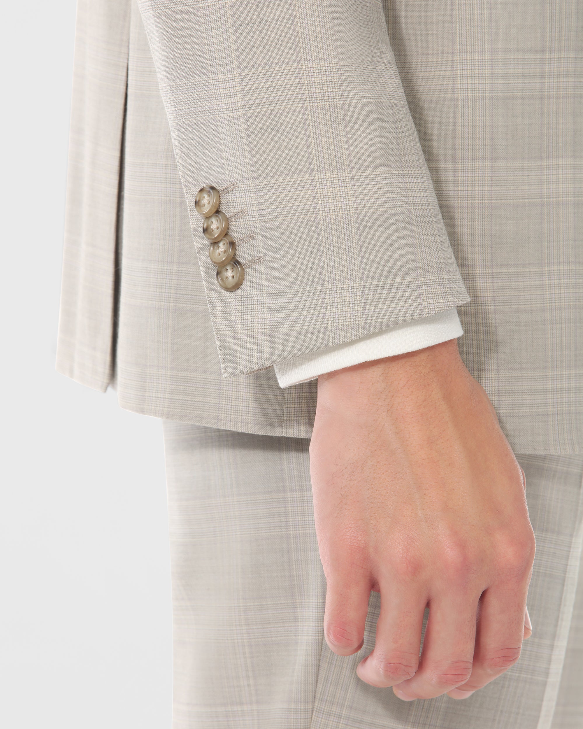 Plaid Modern Fit Wool Cashmere Suit