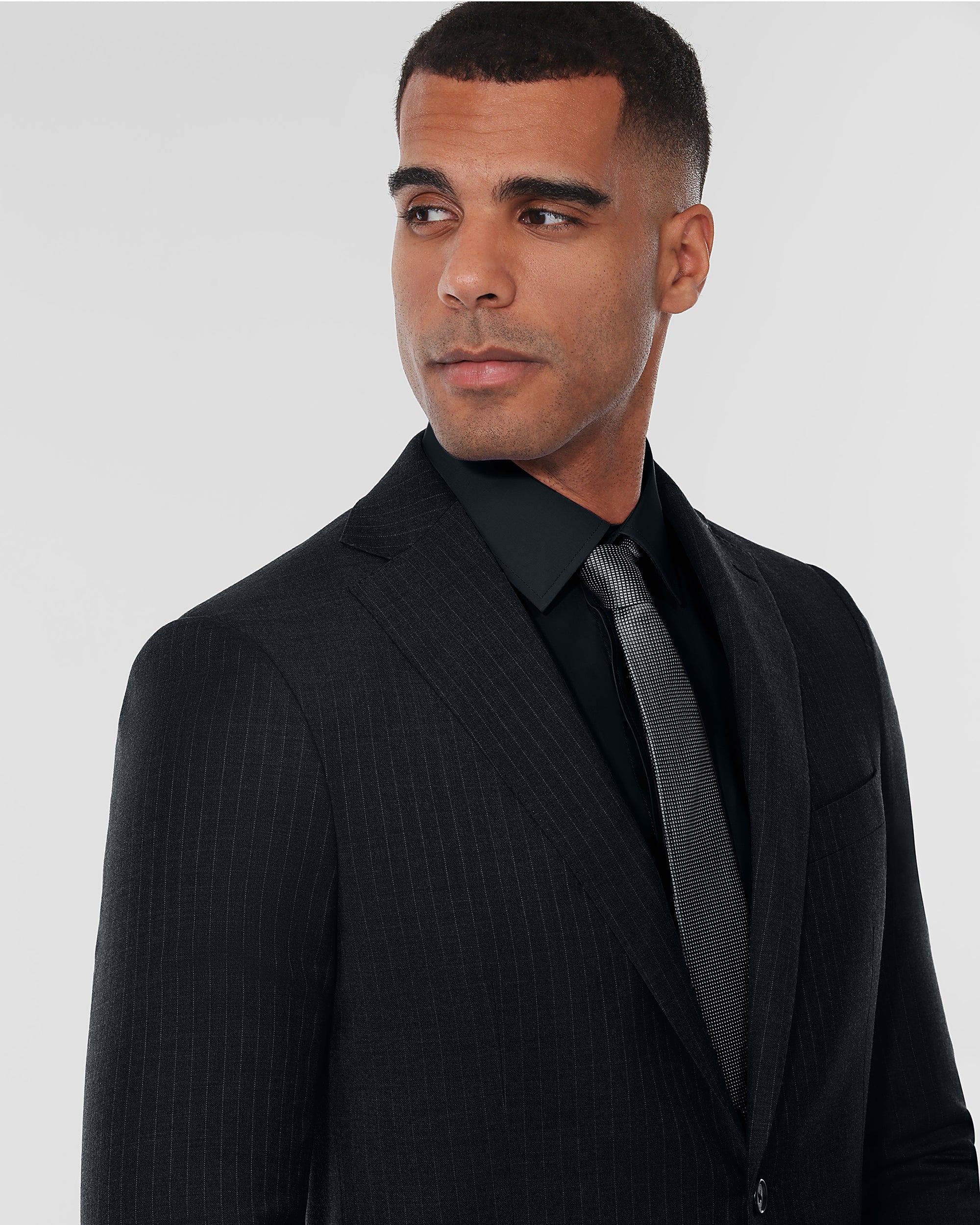 Pin Stripe Modern Fit Wool Cashmere Suit
