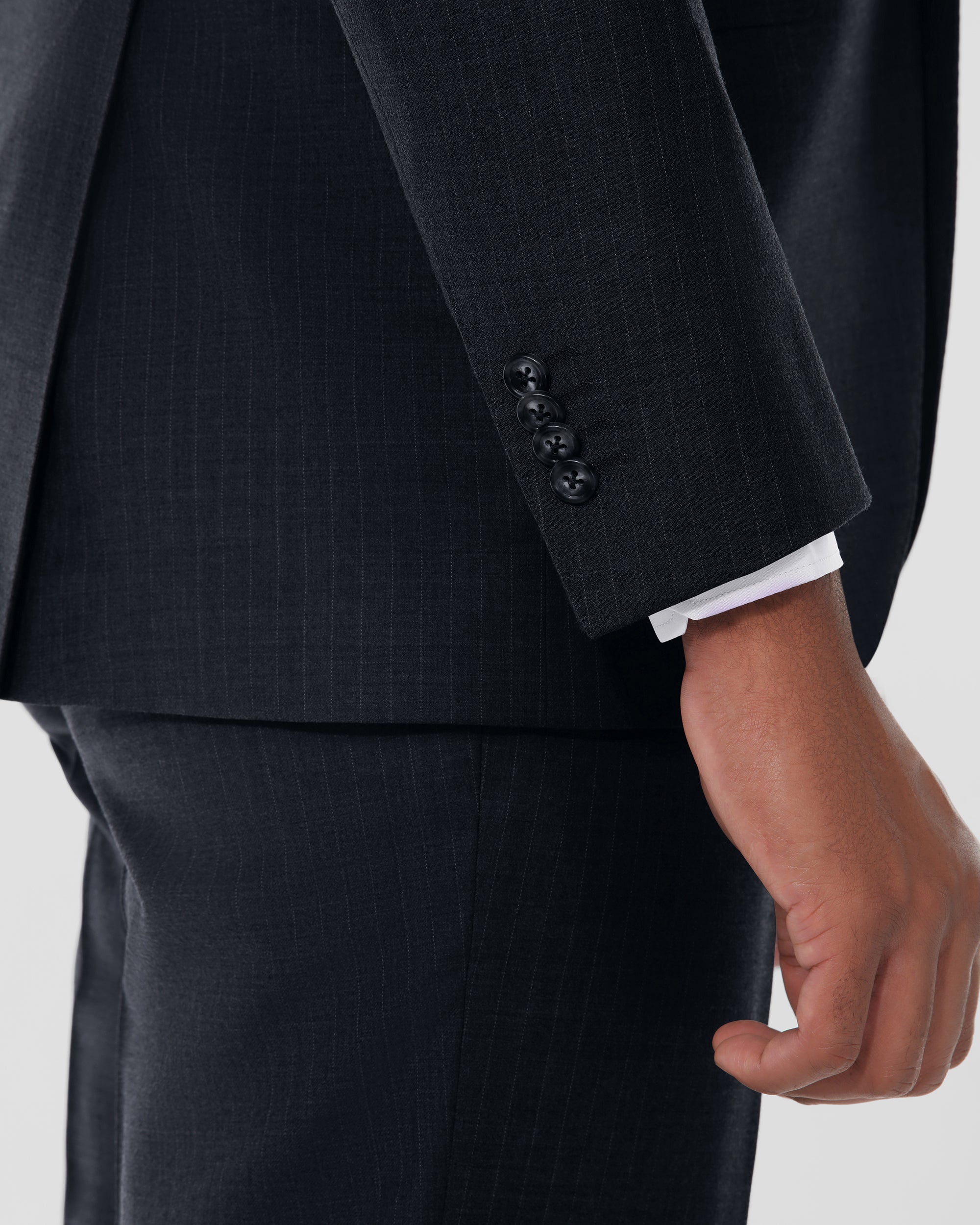 Pin Stripe Modern Fit Wool Cashmere Suit