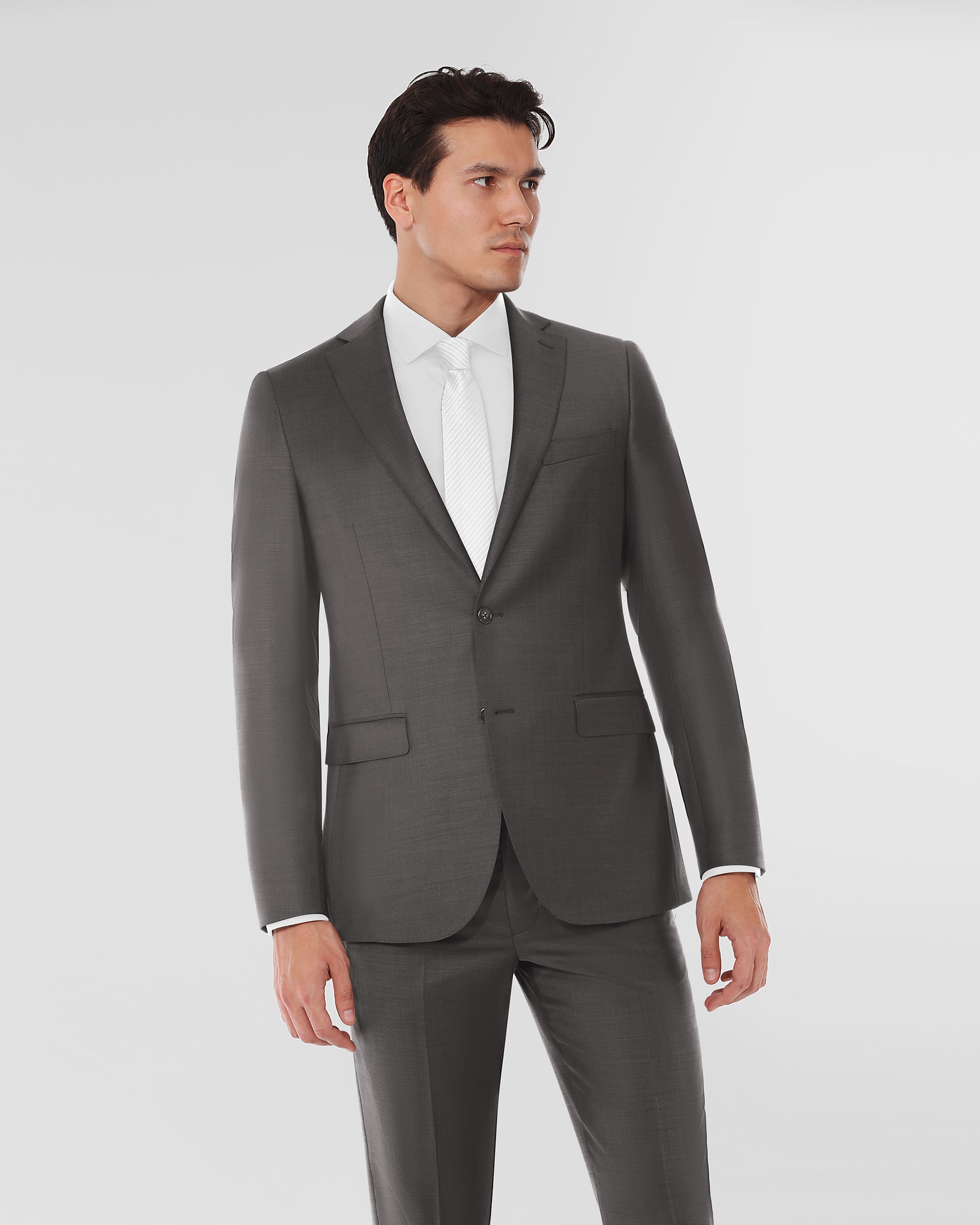 Sharkskin Modern Fit Wool Cashmere Suit