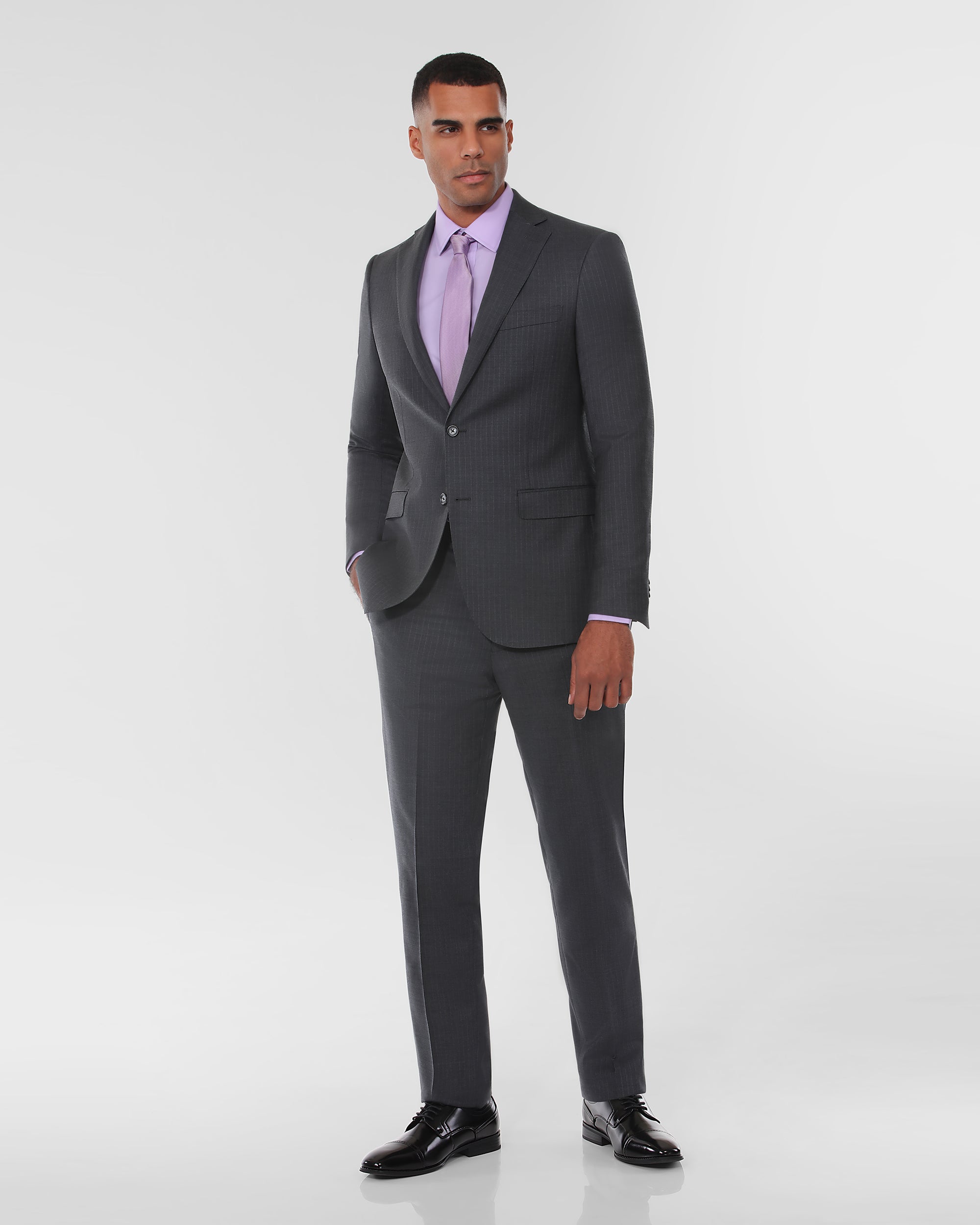 Pin Stripe Modern Fit Wool Cashmere Suit