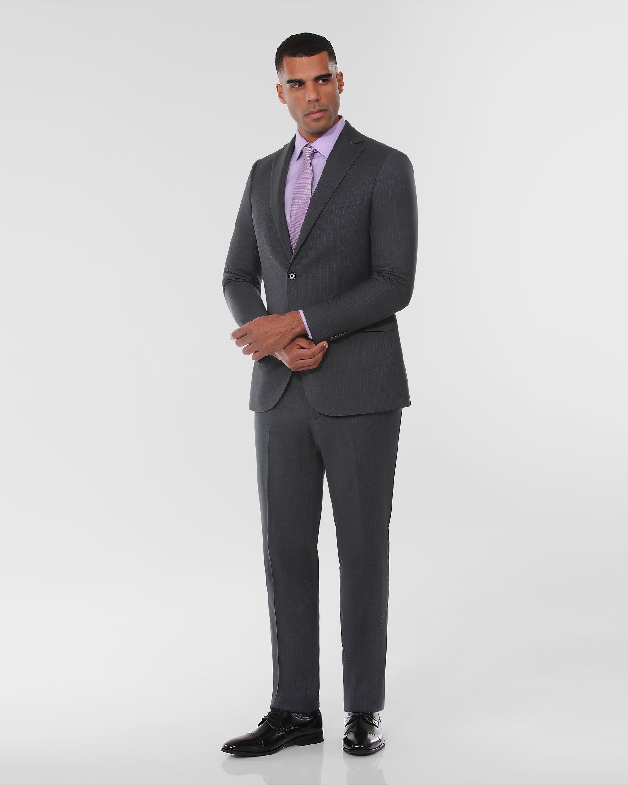 Pin Stripe Modern Fit Wool Cashmere Suit
