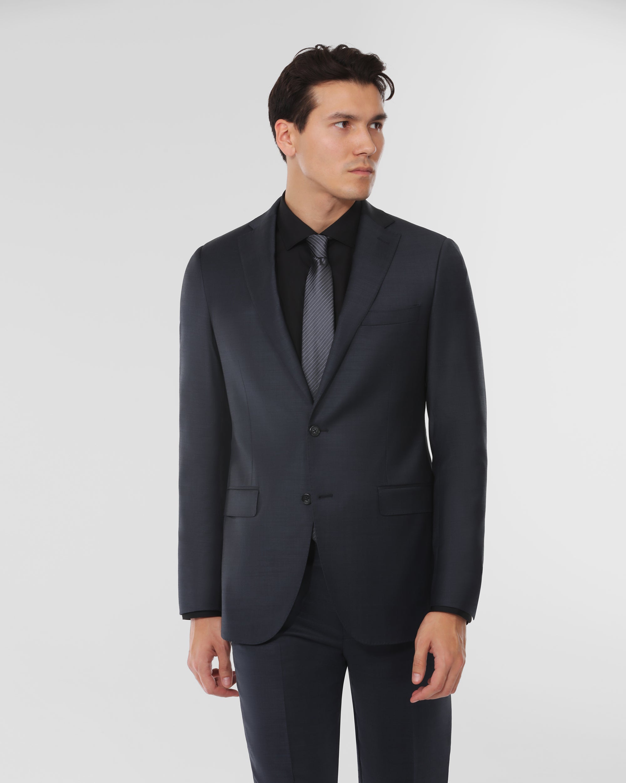 Sharkskin Modern Fit Wool Cashmere Suit