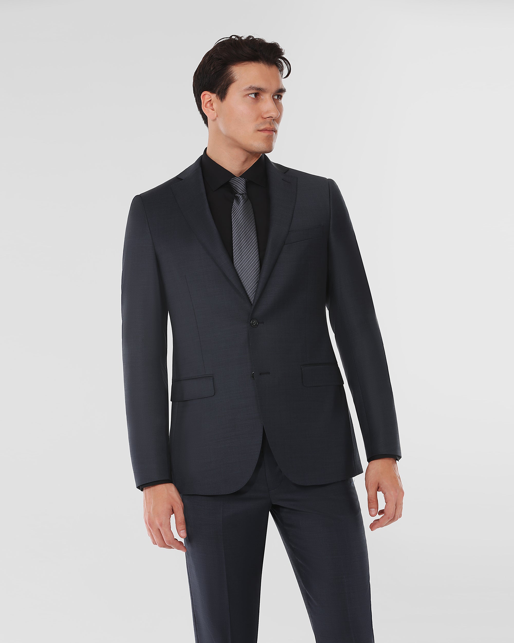Sharkskin Modern Fit Wool Cashmere Suit