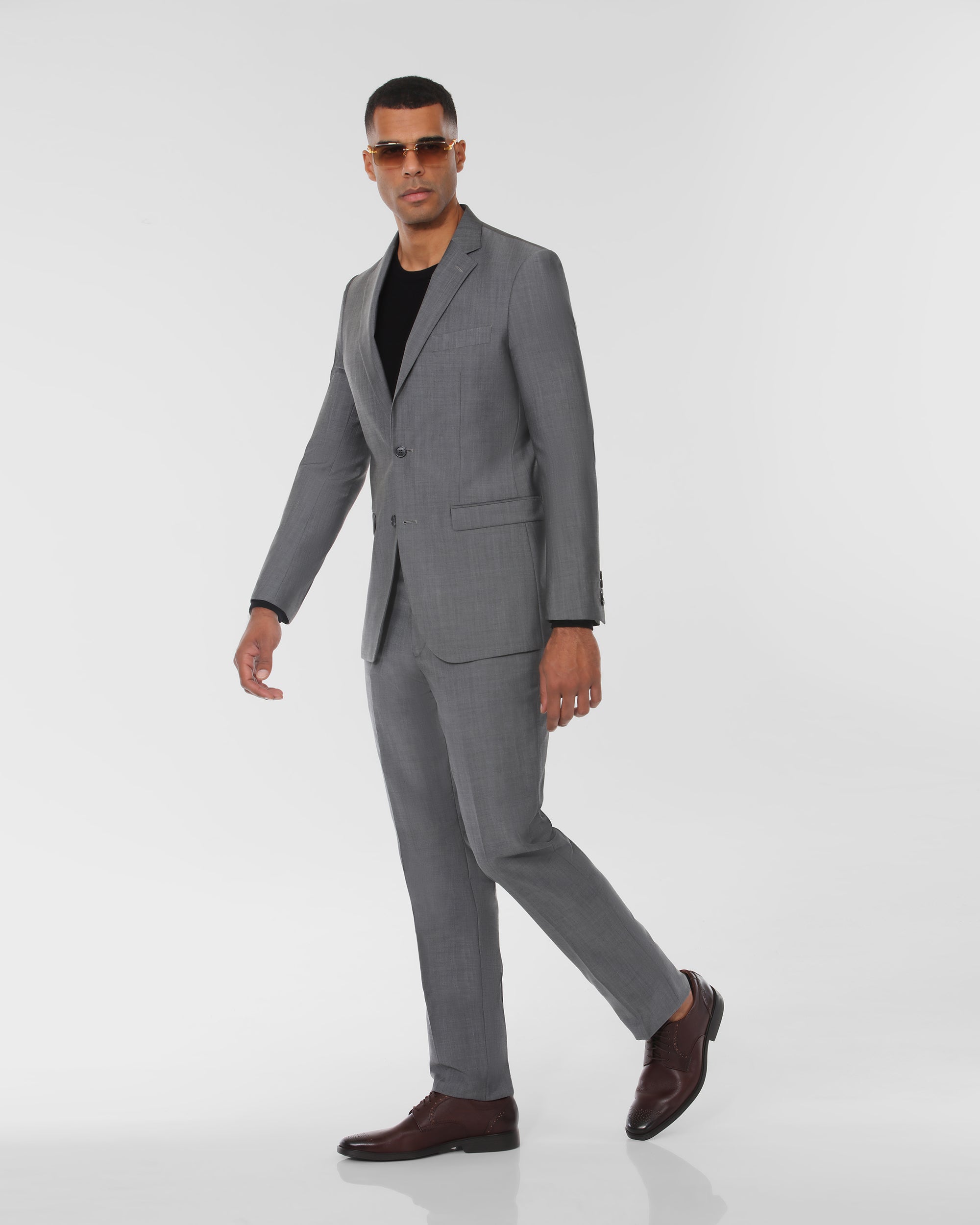 Sharkskin Modern Fit Wool Blend Suit