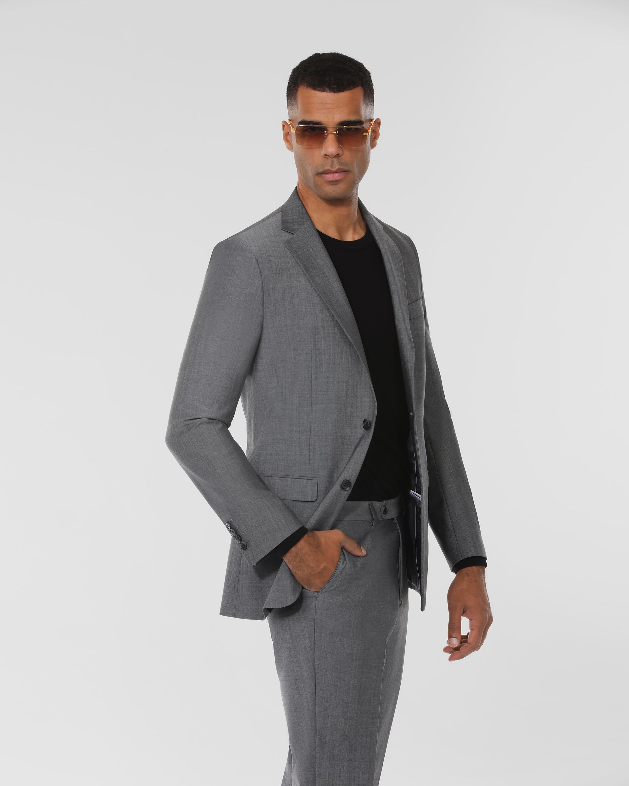 Sharkskin Modern Fit Wool Blend Suit