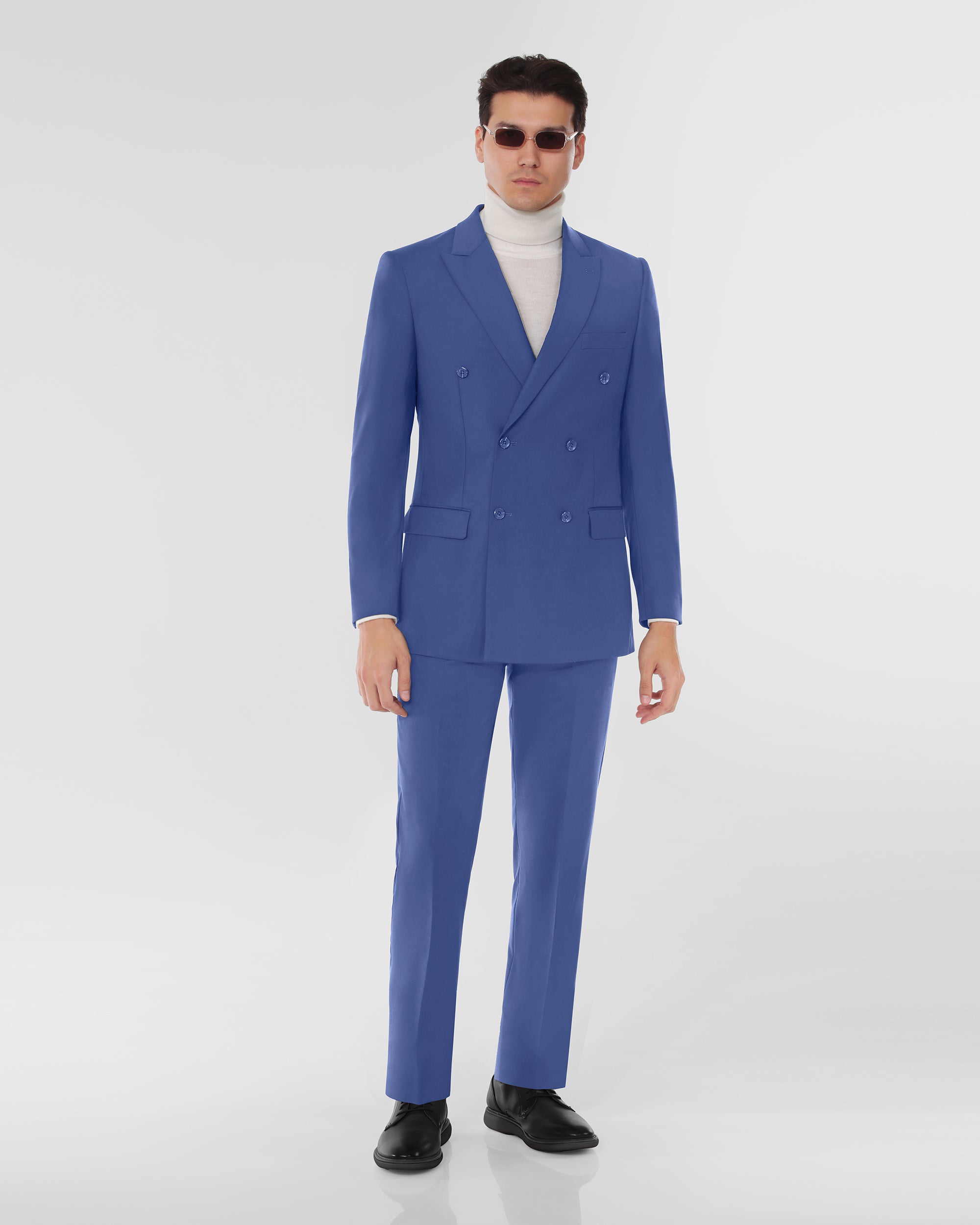 Luxury Wool Blend Modern Fit Double Breasted Suit