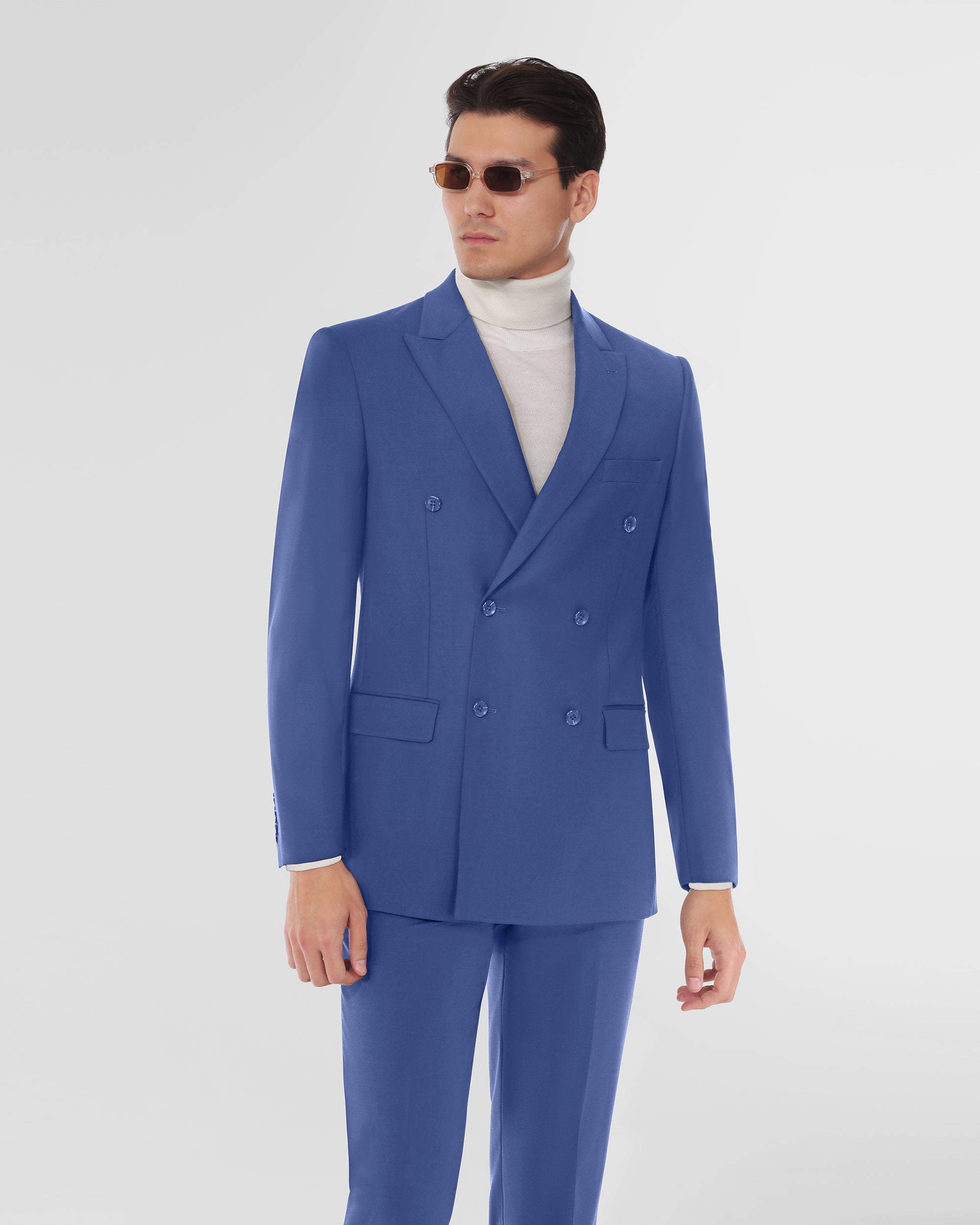 Luxury Wool Blend Modern Fit Double Breasted Suit