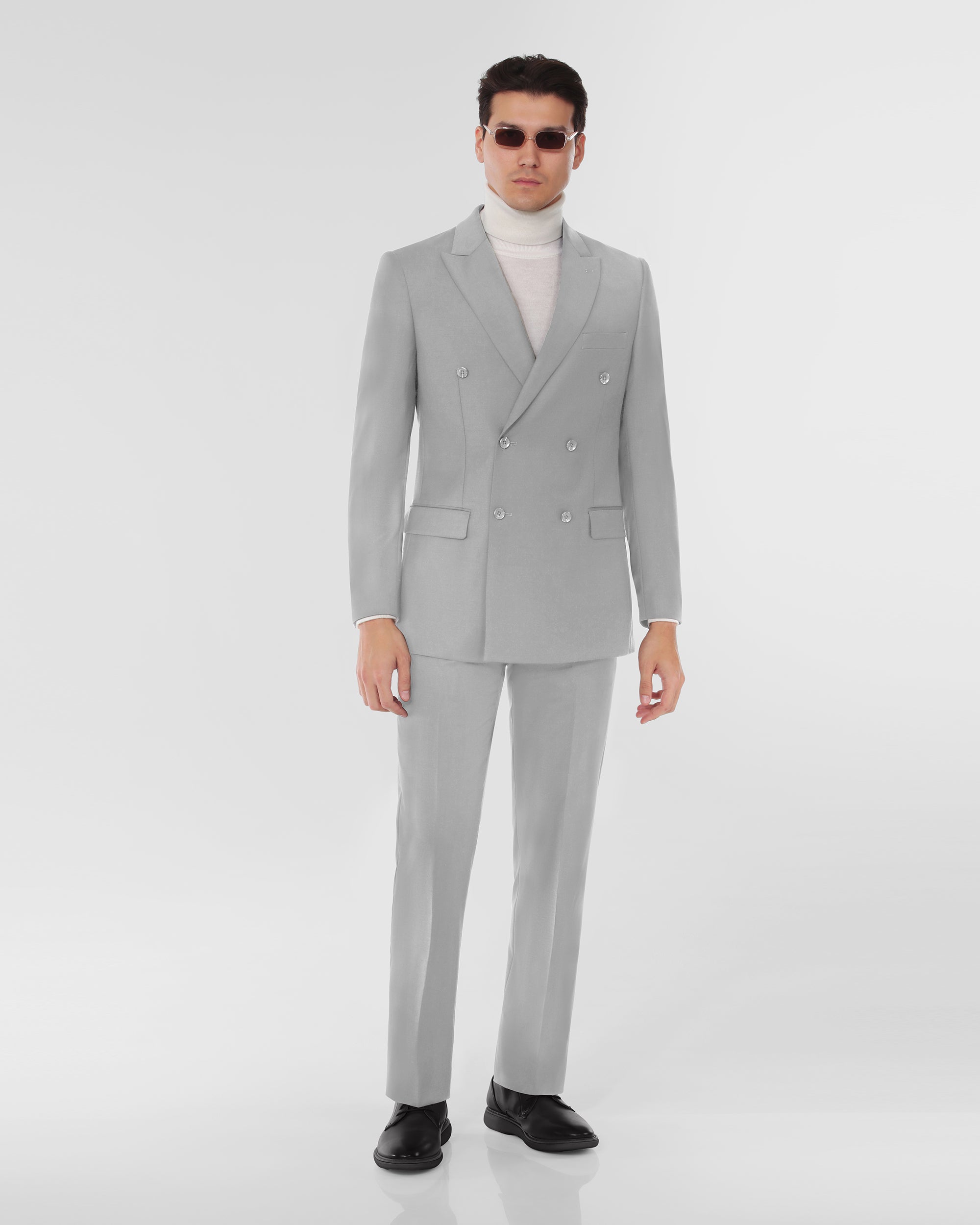 Luxury Wool Blend Modern Fit Double Breasted Suit