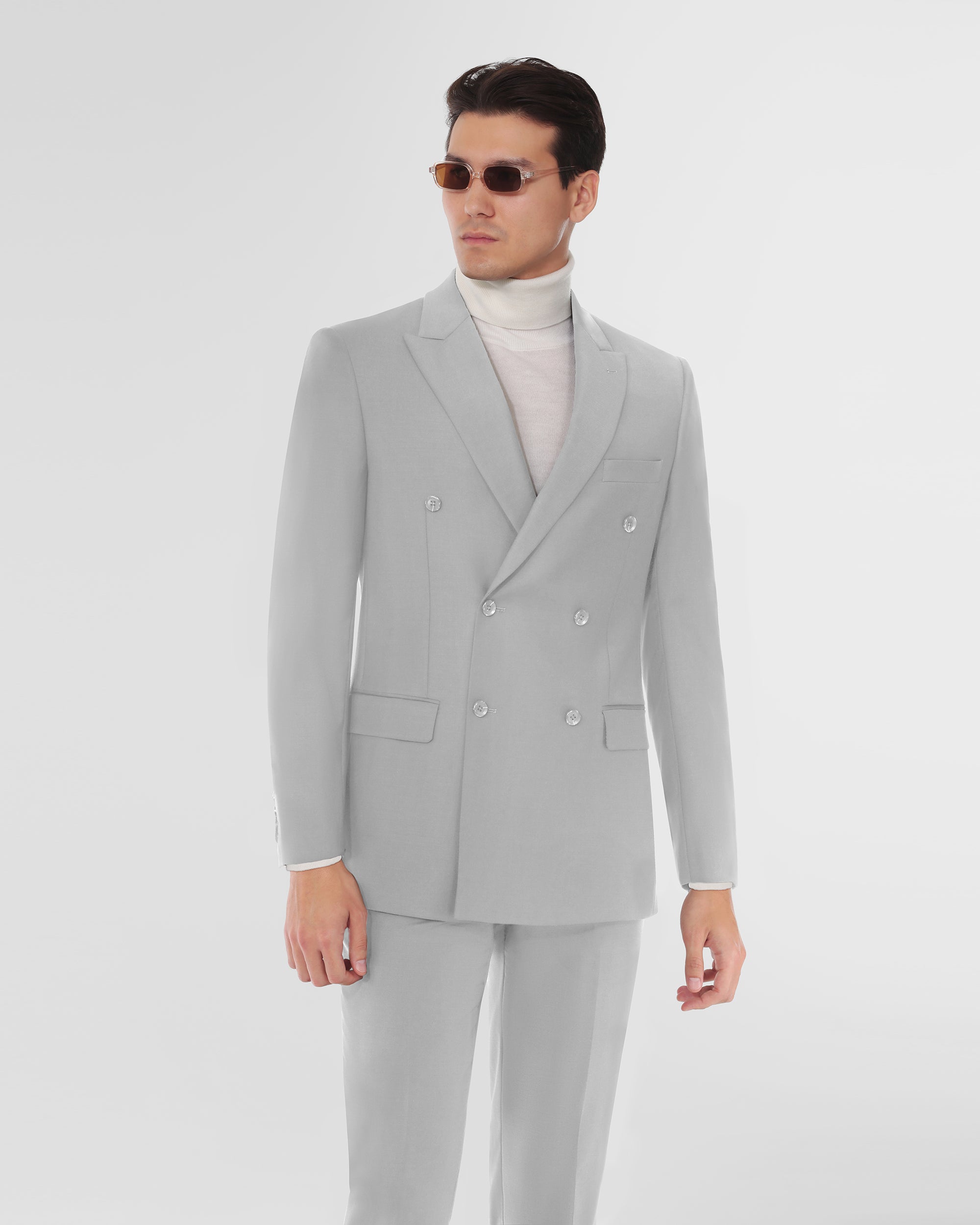 Luxury Wool Blend Modern Fit Double Breasted Suit