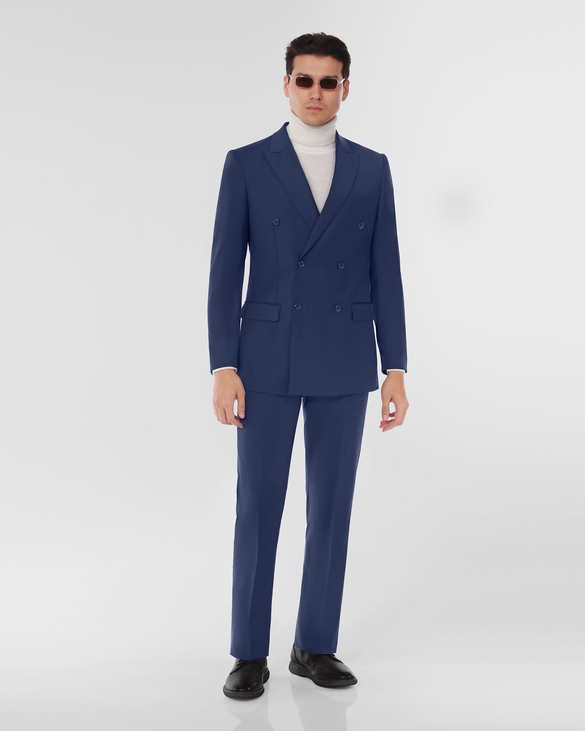 Luxury Wool Blend Modern Fit Double Breasted Suit