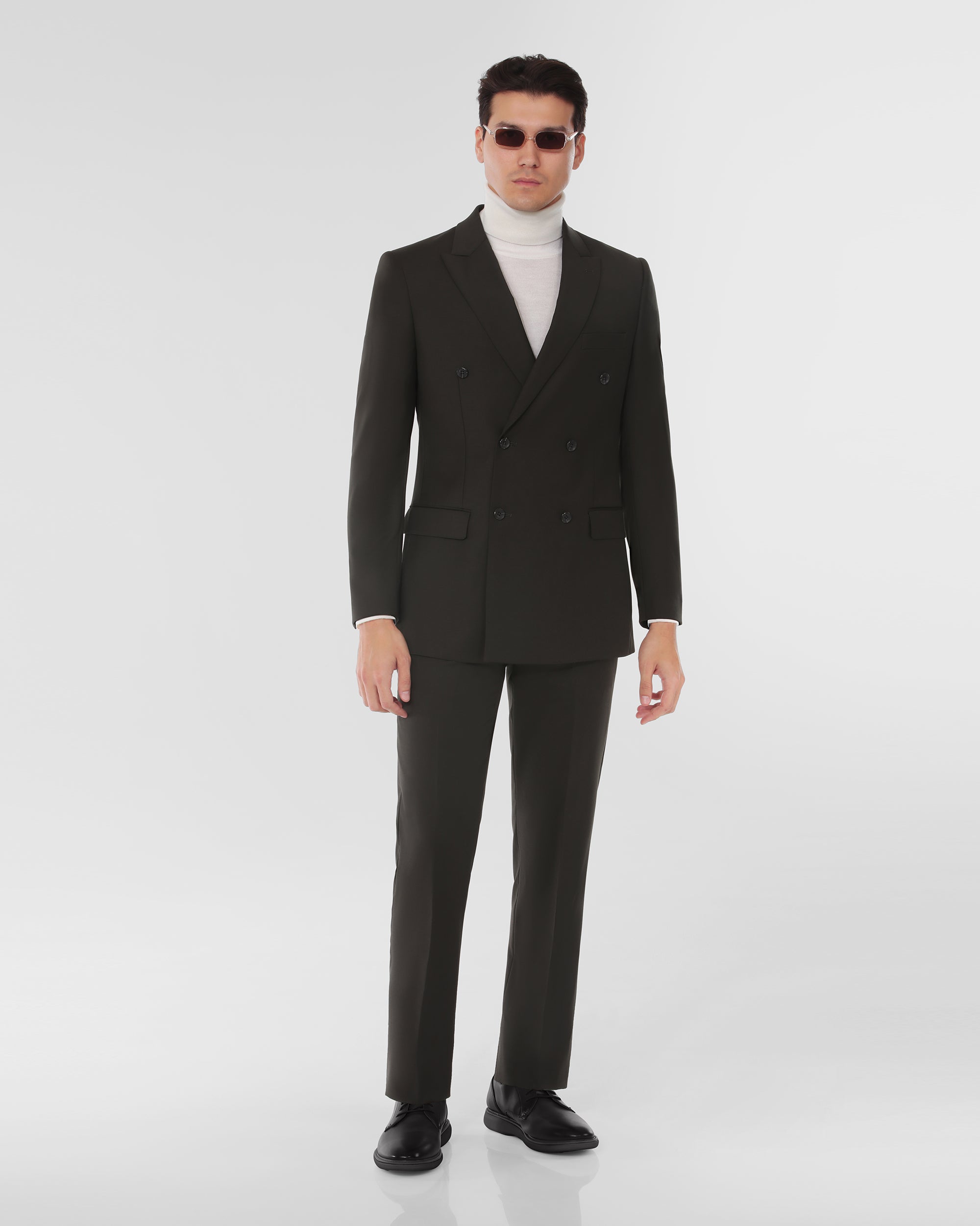 Luxury Wool Blend Modern Fit Double Breasted Suit