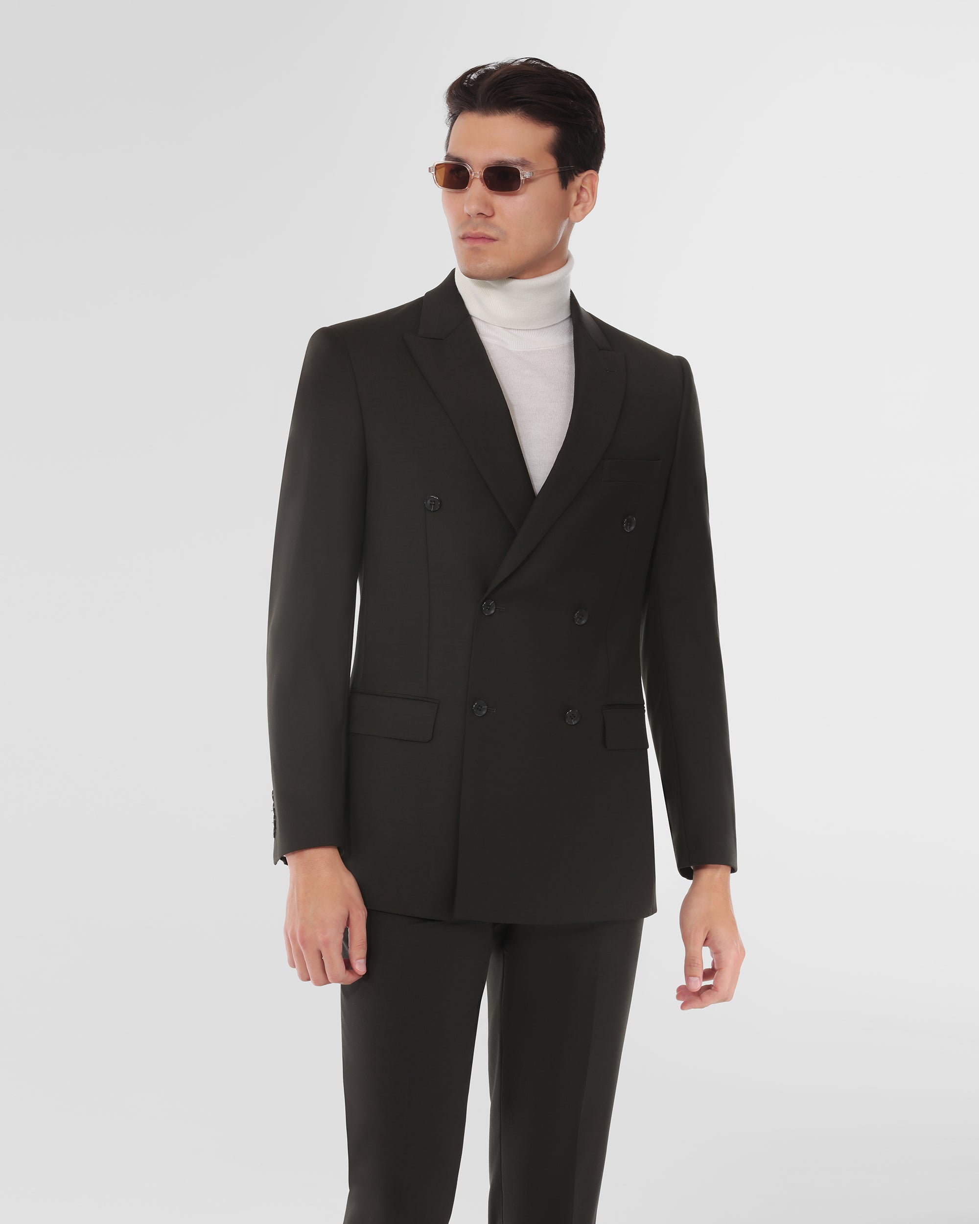 Luxury Wool Blend Modern Fit Double Breasted Suit