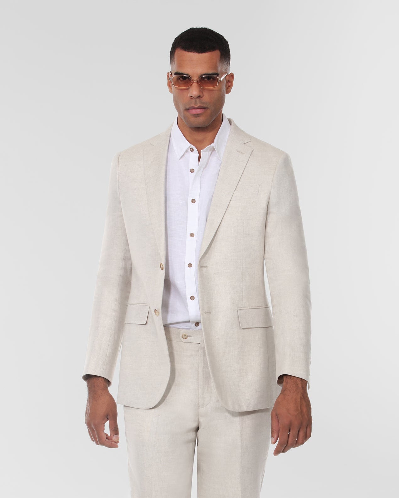 Fancy Modern Fit Linen Suit