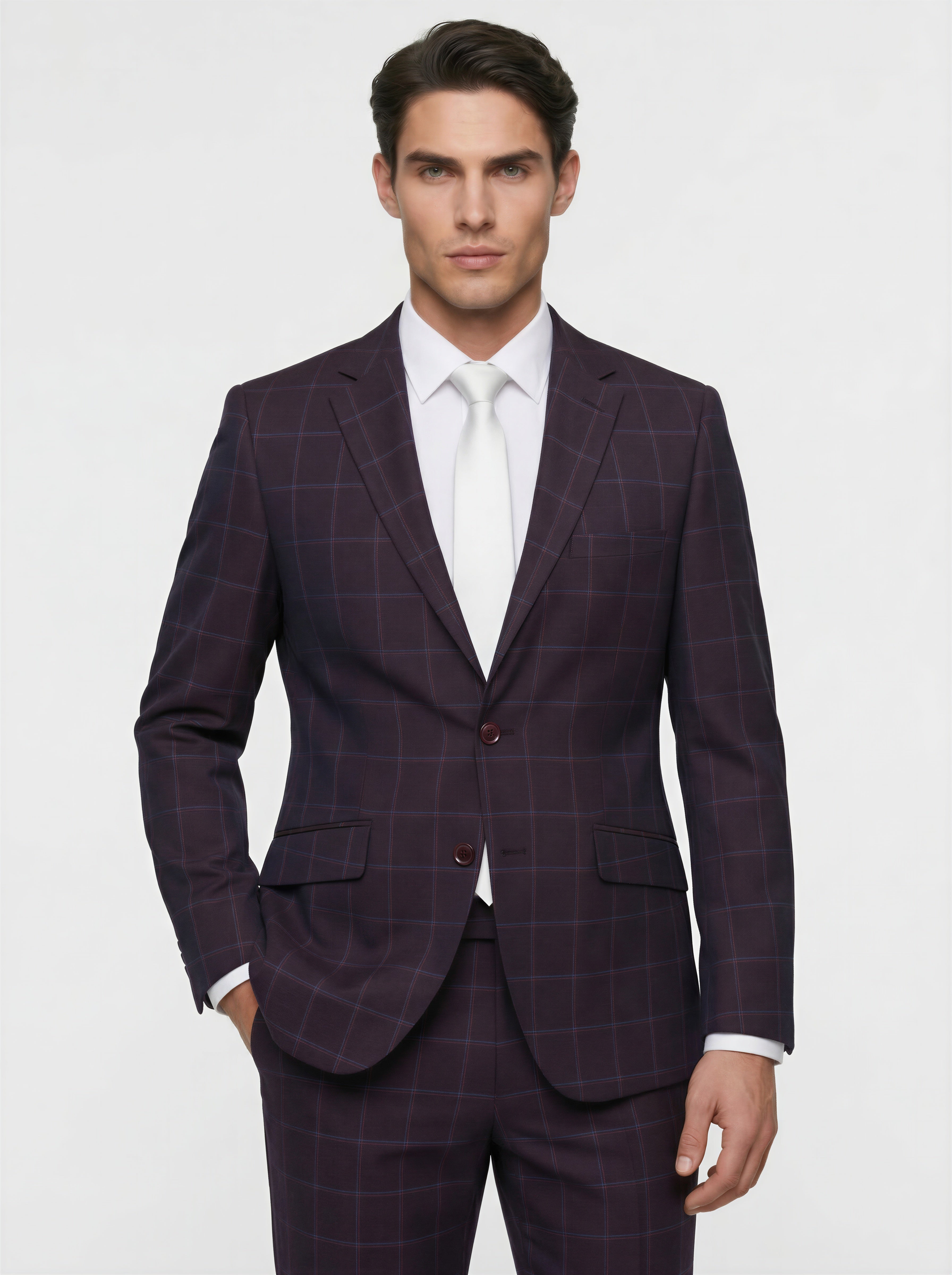 Window Pane Slim Fit Performance Suit