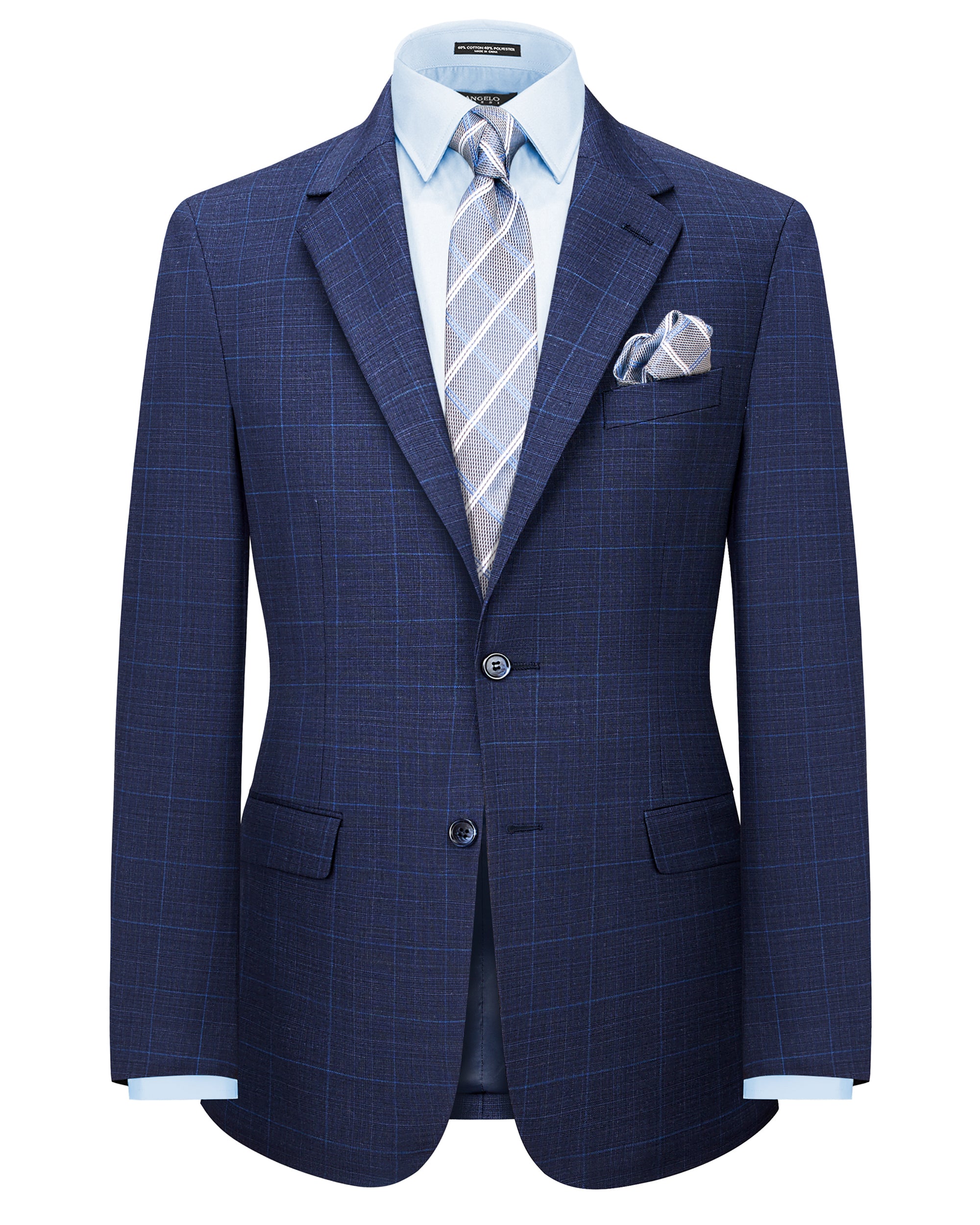 Window Plaid Tailored Fit Wool Blend Suit