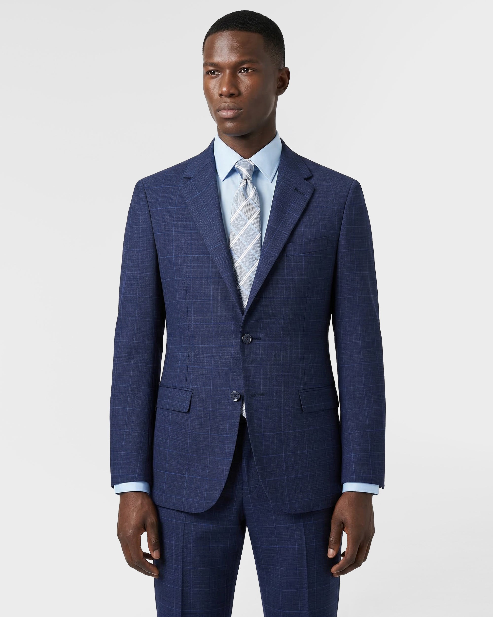 Window Plaid Tailored Fit Wool Blend Suit