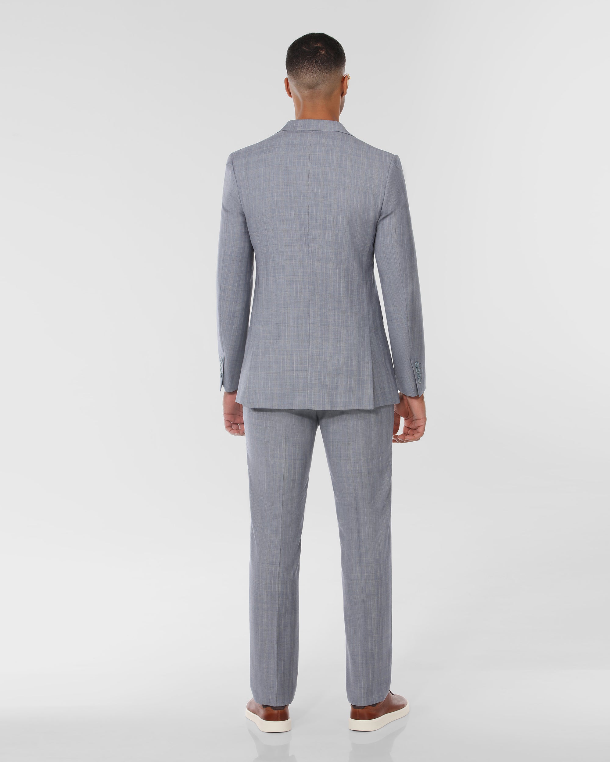 Plaid Tailored Fit Wool Blend Suit