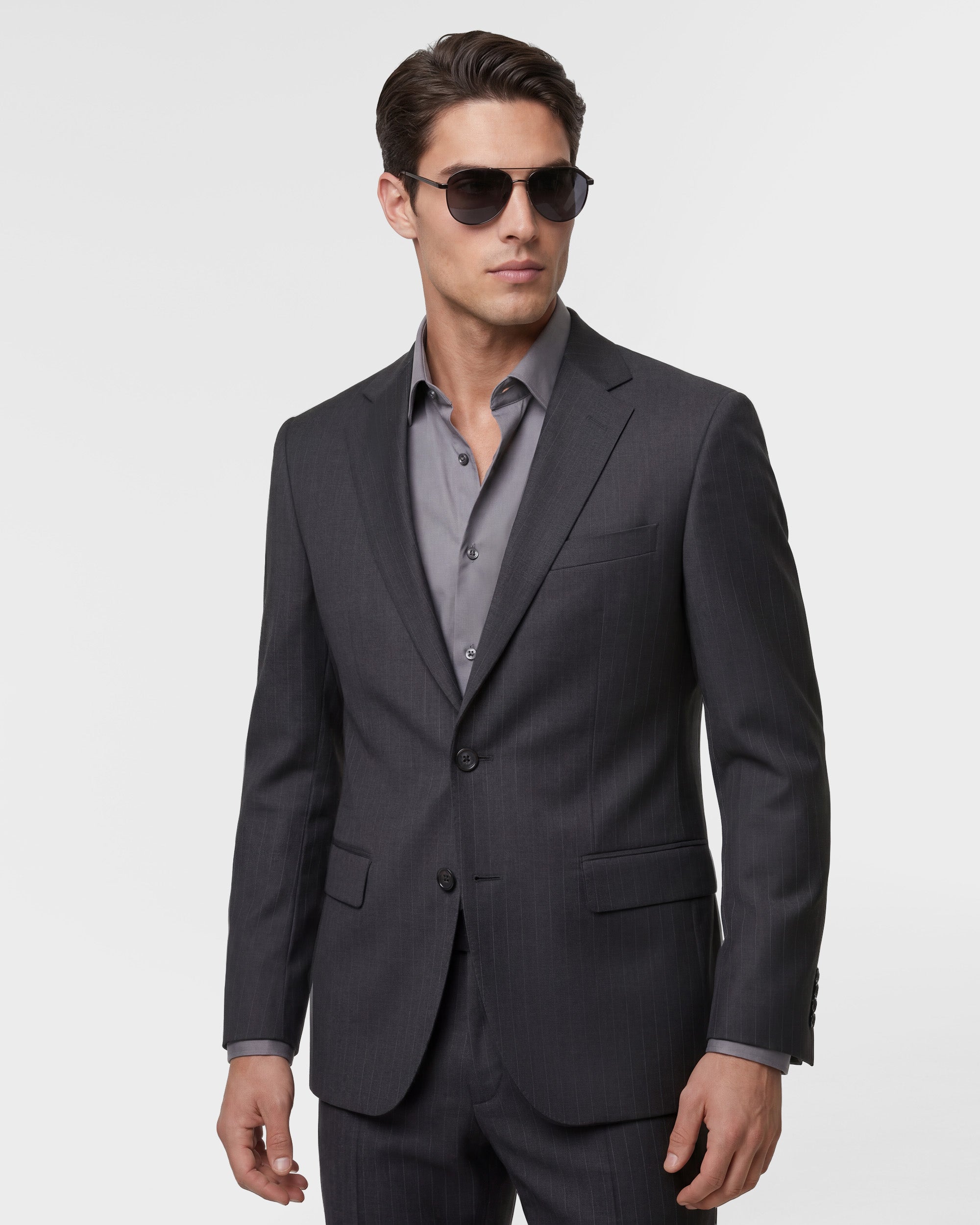 Stripe Modern Fit Wool Cashmere Suit
