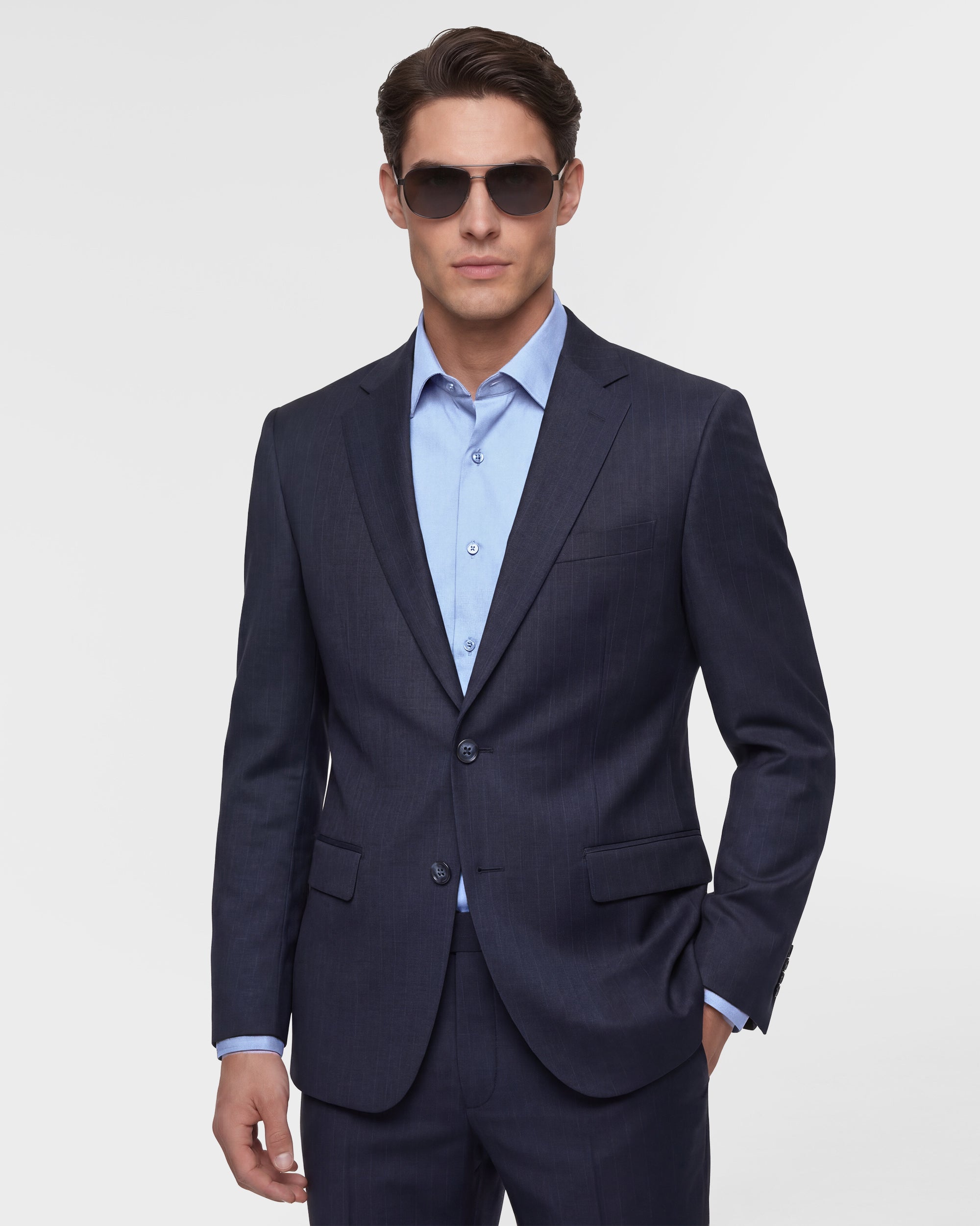 Stripe Modern Fit Wool Cashmere Suit